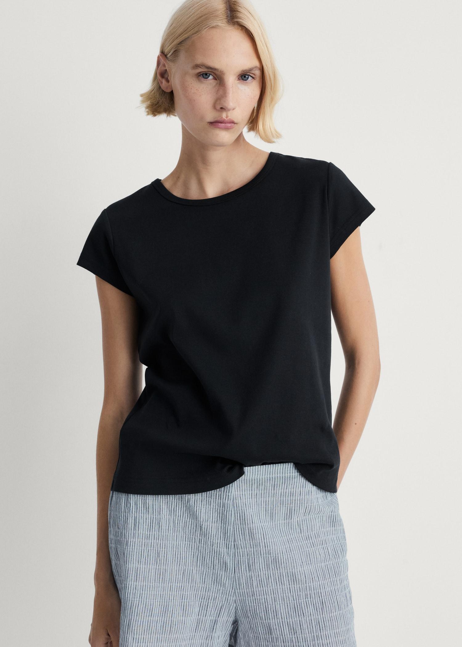 100% cotton short sleeve t-shirt - Women | MANGO USA Product Image