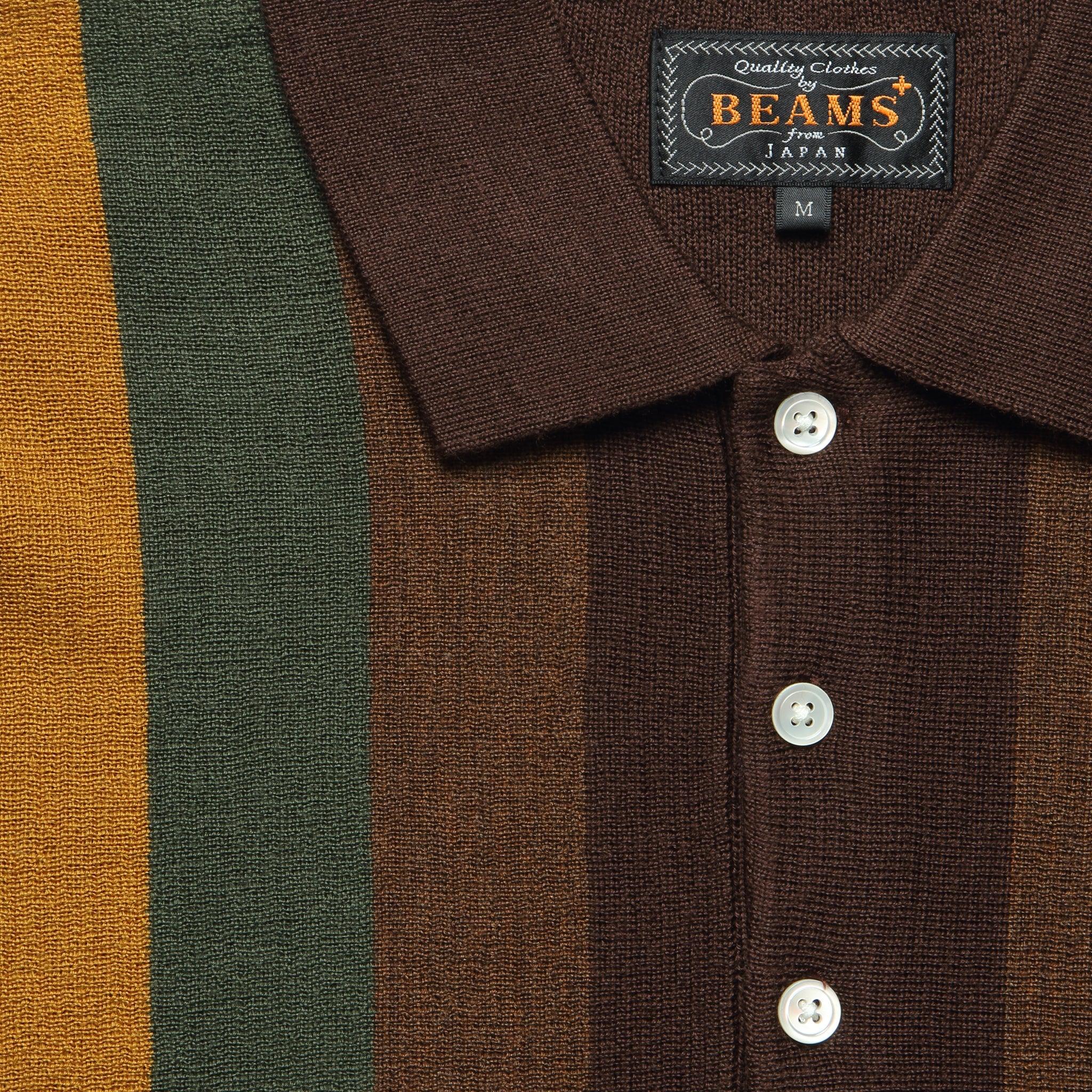 Knit Stripe Polo - Brown Product Image
