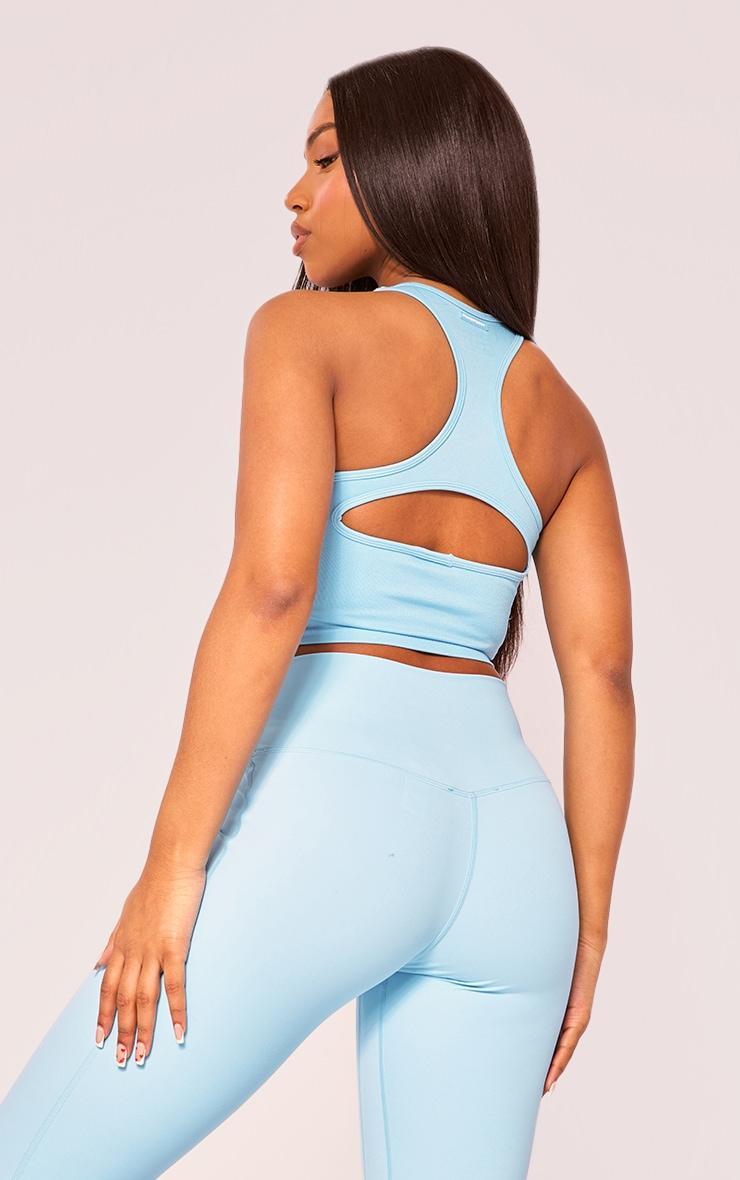 PLT SPORT Bright Blue Seamless Bust Panel Detail Sports Bra Product Image