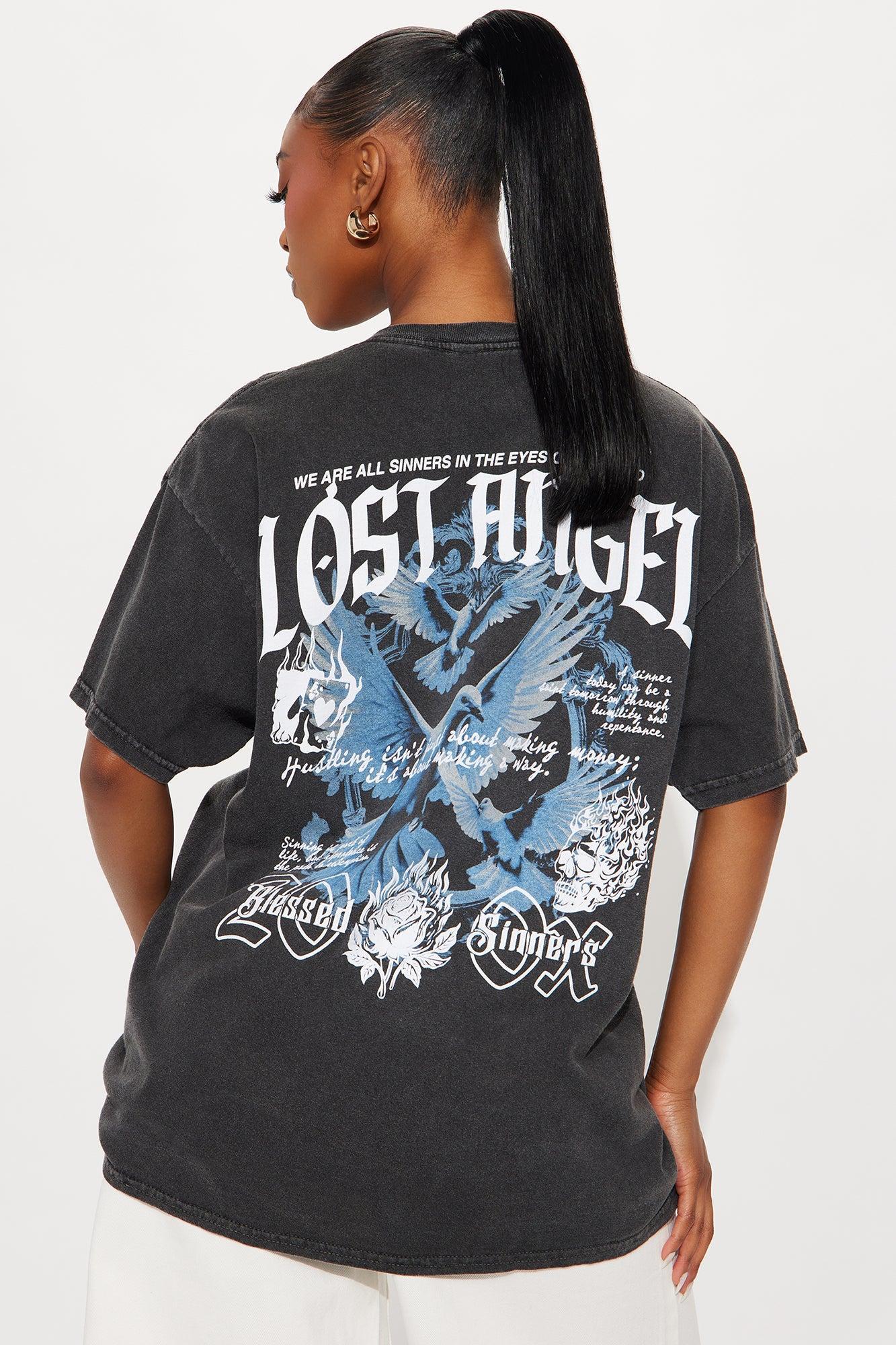 Lost Angel Washed Tee  - Black Wash Product Image