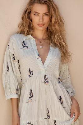 The Carolita Printed Tiered Shirt Dress Product Image
