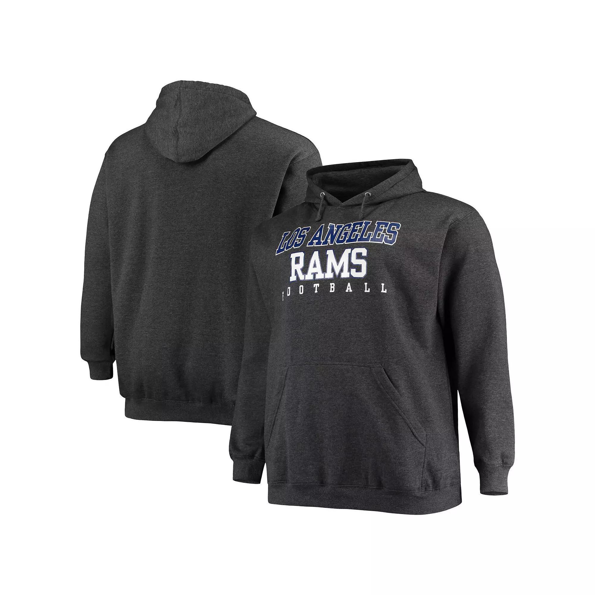 Men's Fanatics Branded Heathered Charcoal Los Angeles Rams Big & Tall Practice Pullover Hoodie, Size: 5XB Product Image