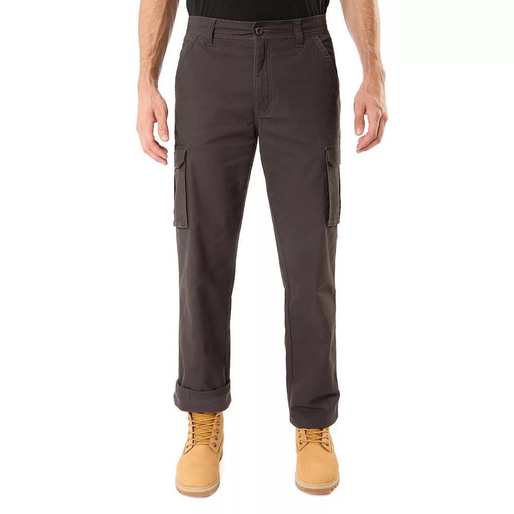 Men's Smith's Workwear Relaxed-Fit Print Fleece-Lined Cargo Canvas Pants, Size: 40 X 32, Brown Product Image