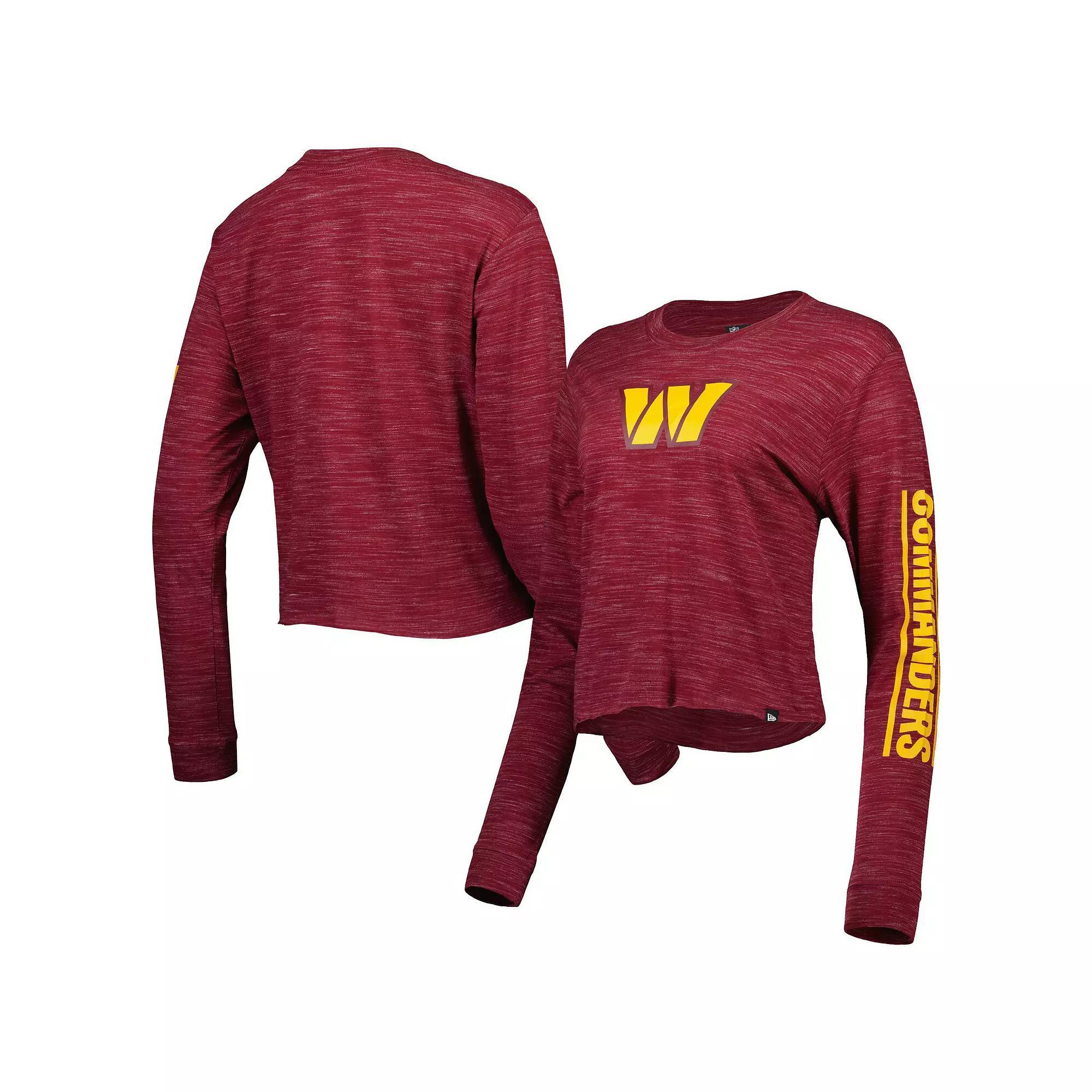 Women's New Era Burgundy Washington Commanders Crop Long Sleeve T-Shirt, Size: XL, Wft Med Re Product Image