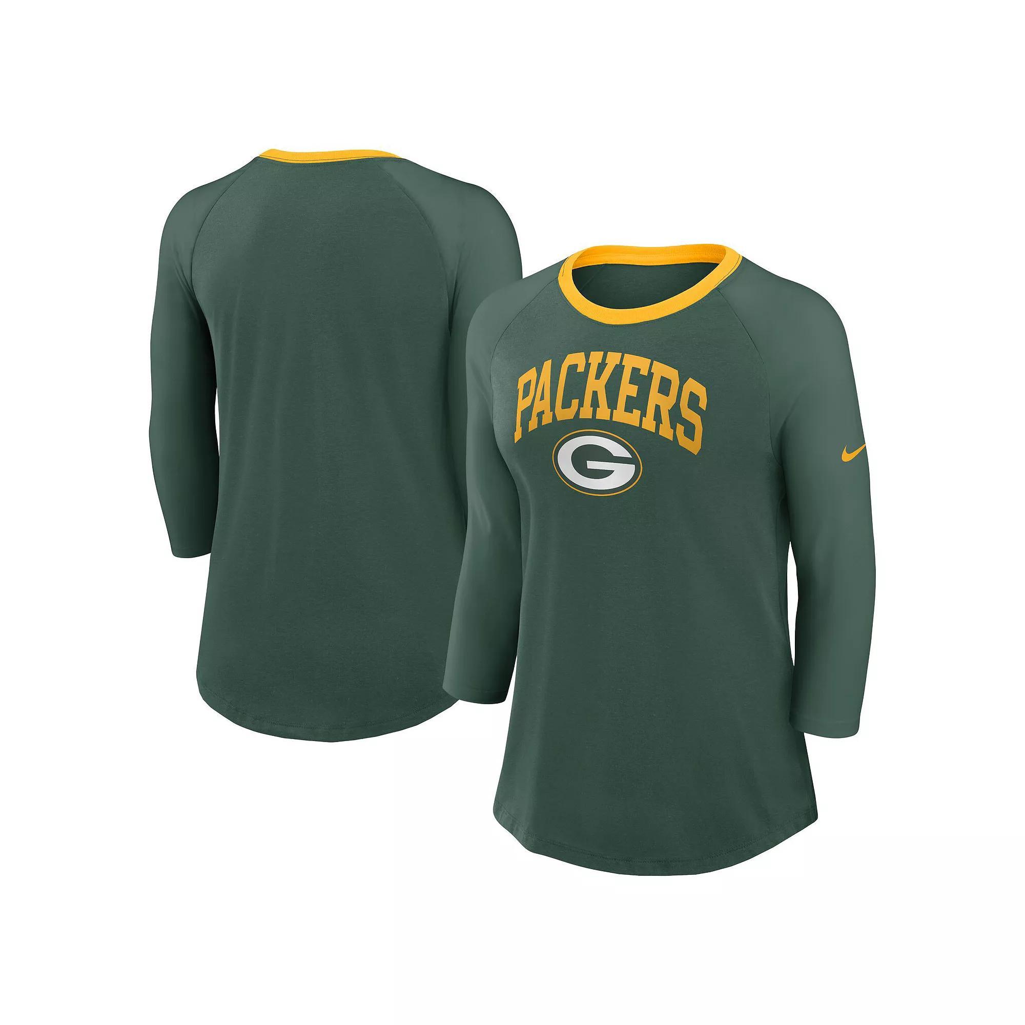 Women's Nike Royal New York Giants Raglan 3/4 Sleeve T-Shirt, Size: XS, Blue Product Image