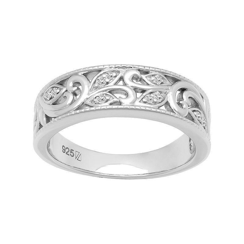 Love Always Sterling Silver Diamond Accent Vine Anniversary Band, Women's, Size: 8 Product Image
