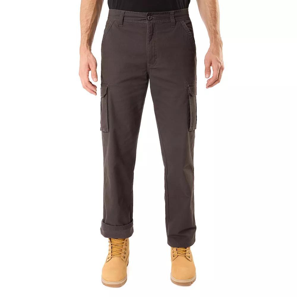 Men's Smith's Workwear Relaxed-Fit Print Fleece-Lined Cargo Canvas Pants, Size: 40 X 32, Brown Product Image
