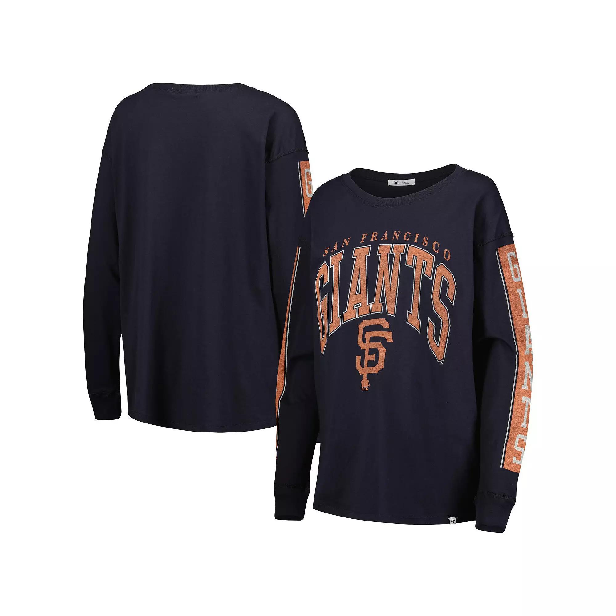 Women's '47 Black San Francisco Giants Statement Long Sleeve T-Shirt, Size: Large Product Image