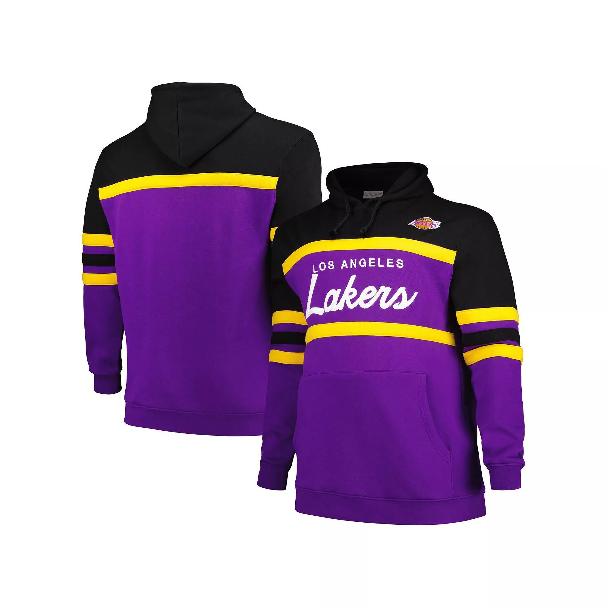 Men's Mitchell & Ness Black Los Angeles Lakers Big & Tall Hardwood Classics Head Coach Pullover Hoodie, Size: 2XLT Product Image