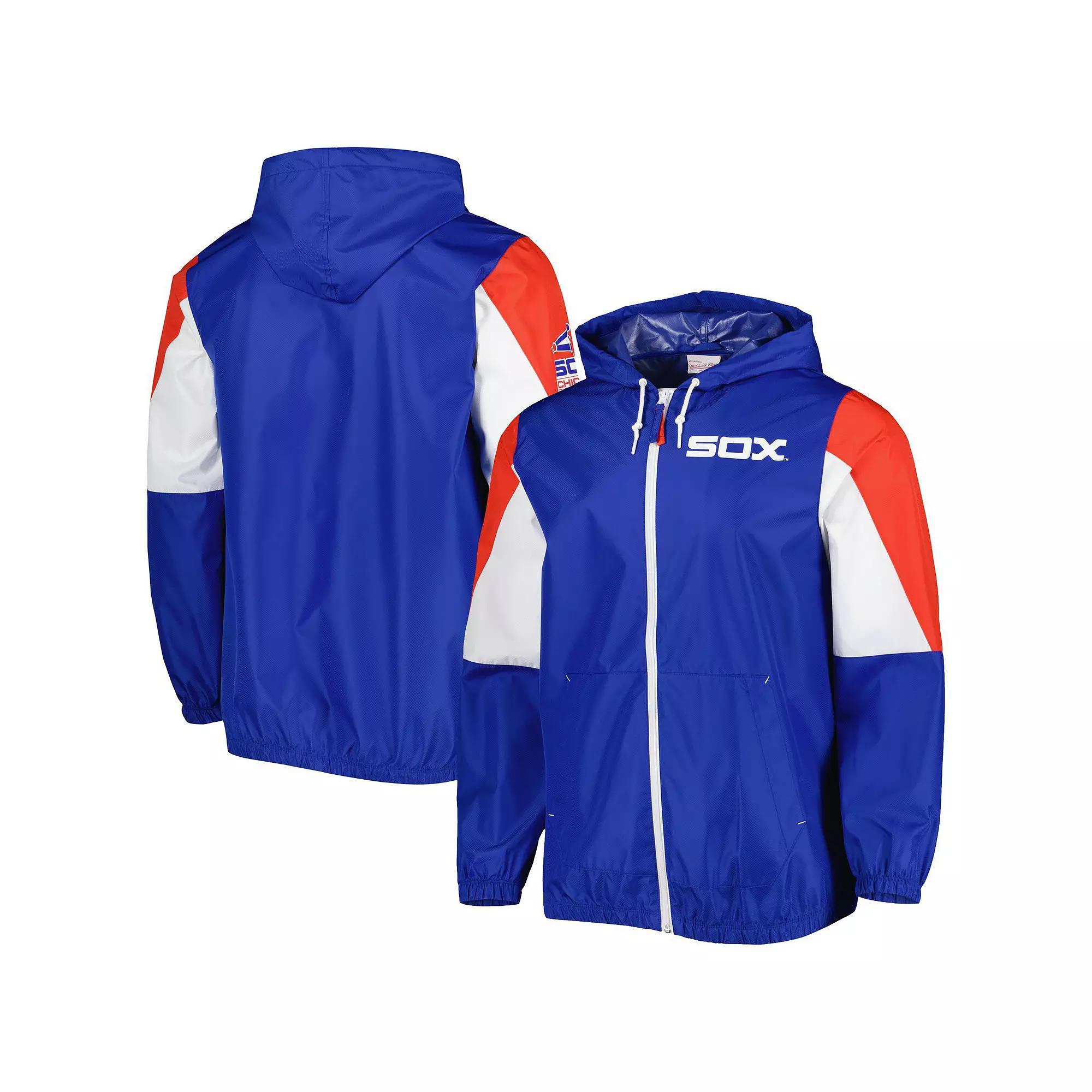 Men's Mitchell & Ness Royal Chicago White Sox Throw It Back Full-Zip Windbreaker Jacket, Size: Medium, Blue Product Image