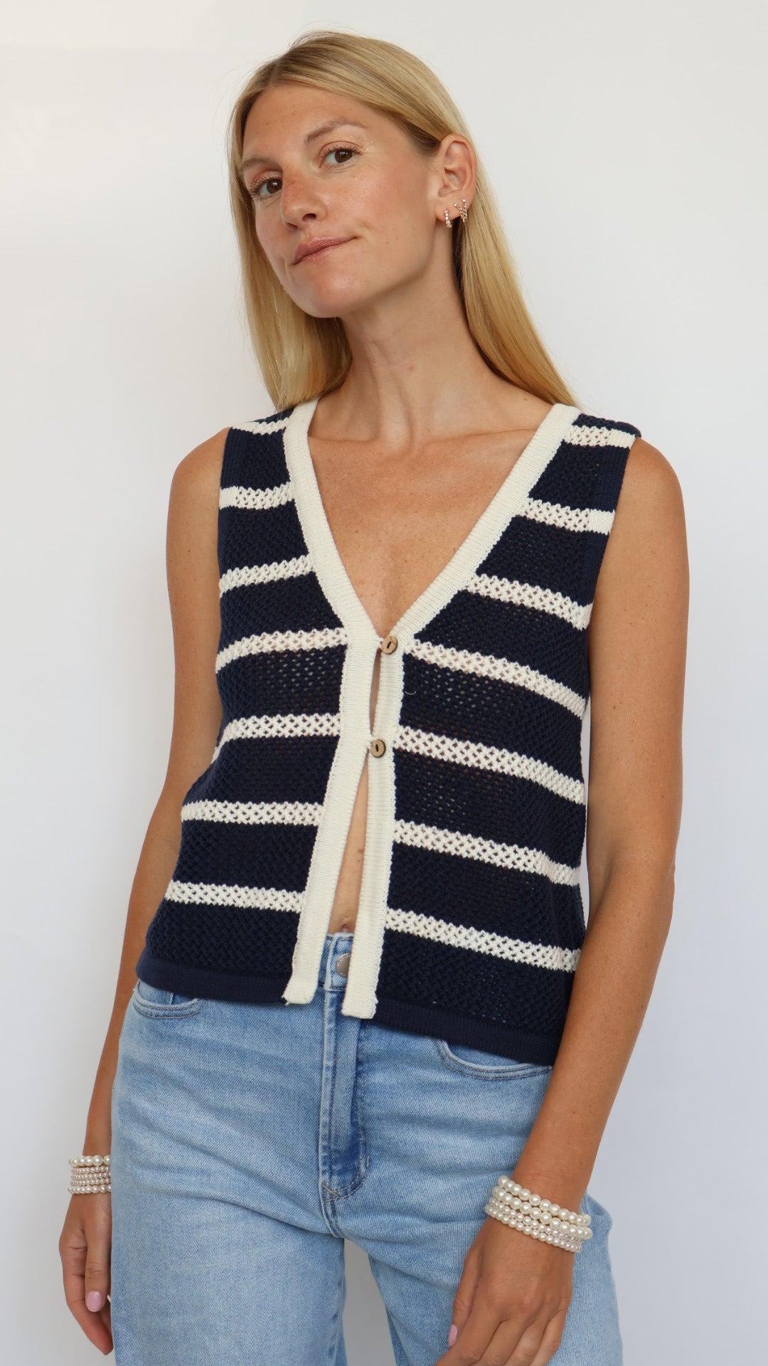 Serena Stripe Knit Top Product Image