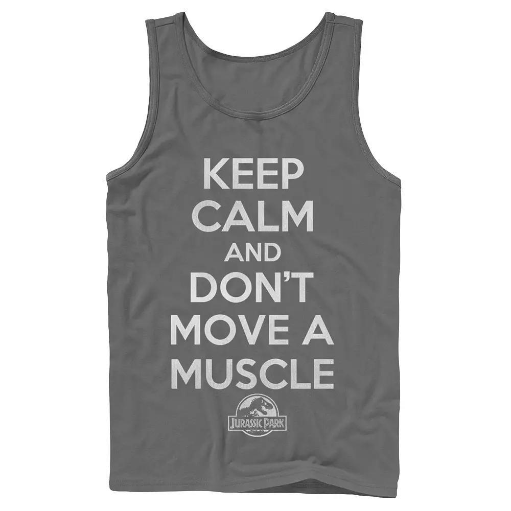 Boys 8-20 Jurassic Park Keep Calm & Don't Move Tank Top, Men's, Size: XL, Grey Product Image