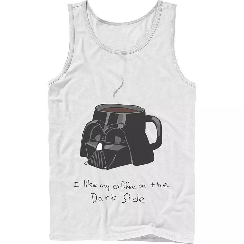 Men's Star Wars Darth Vader Mug I Like My Coffee On The Dark Side Tank Top, Size: Large, White Product Image