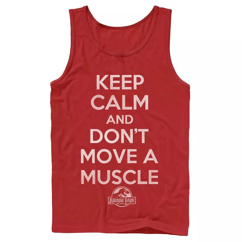 Boys 8-20 Jurassic Park Keep Calm & Don't Move Tank Top, Men's, Size: XL, Grey Product Image