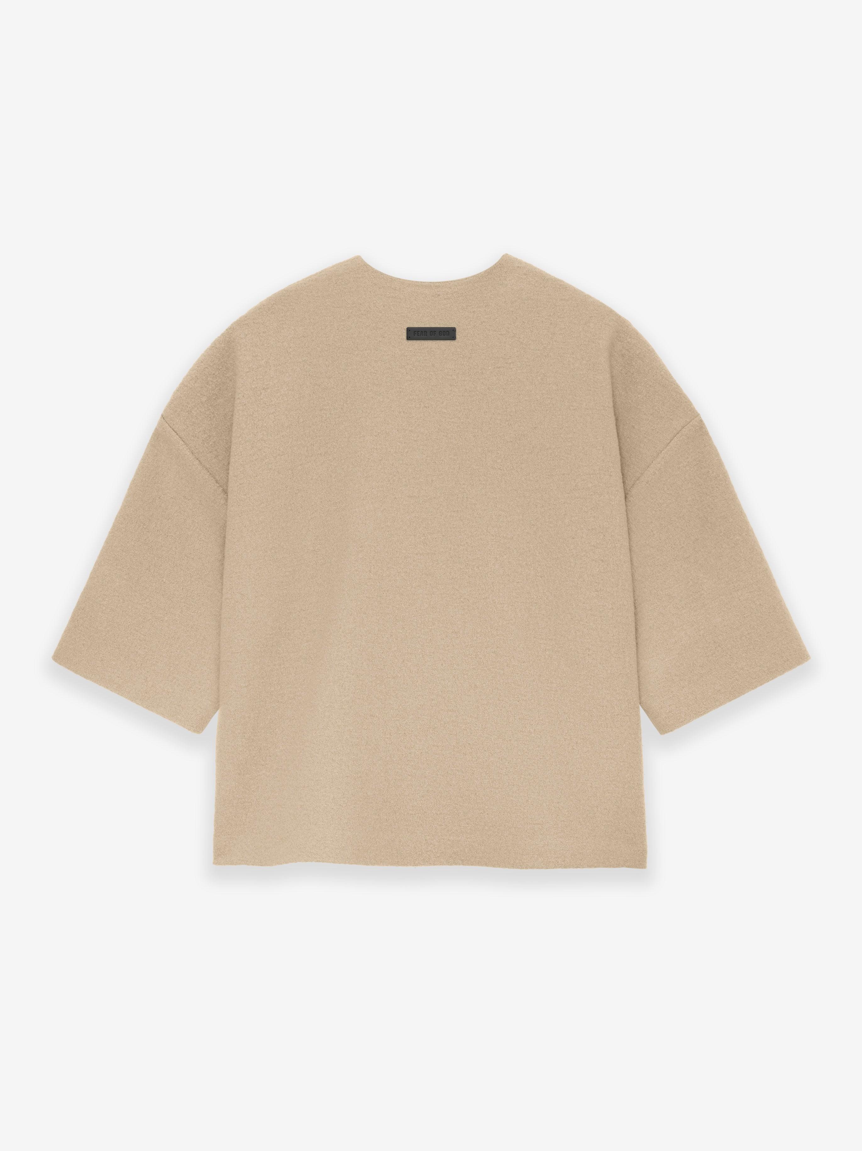 Boiled Wool 3/4 Sleeve Collarless Zip-Up Male Product Image