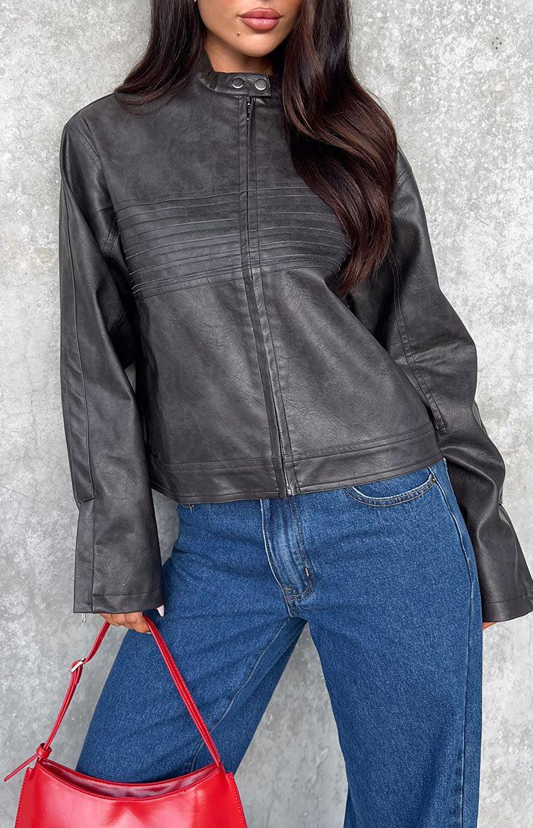 Sam Vintage Black PU Jacket Product Image