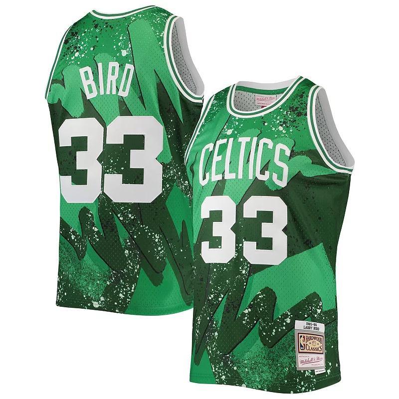 Mens Mitchell & Ness Larry Bird Boston Celtics Hardwood Classics 1985 Hyper Hoops Swingman Jersey Product Image