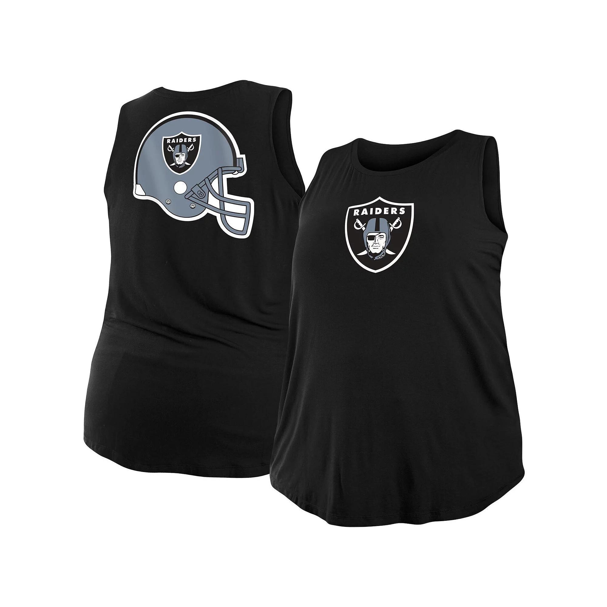 Womens New Era Black Las Vegas Raiders Plus Size Tank Top Product Image