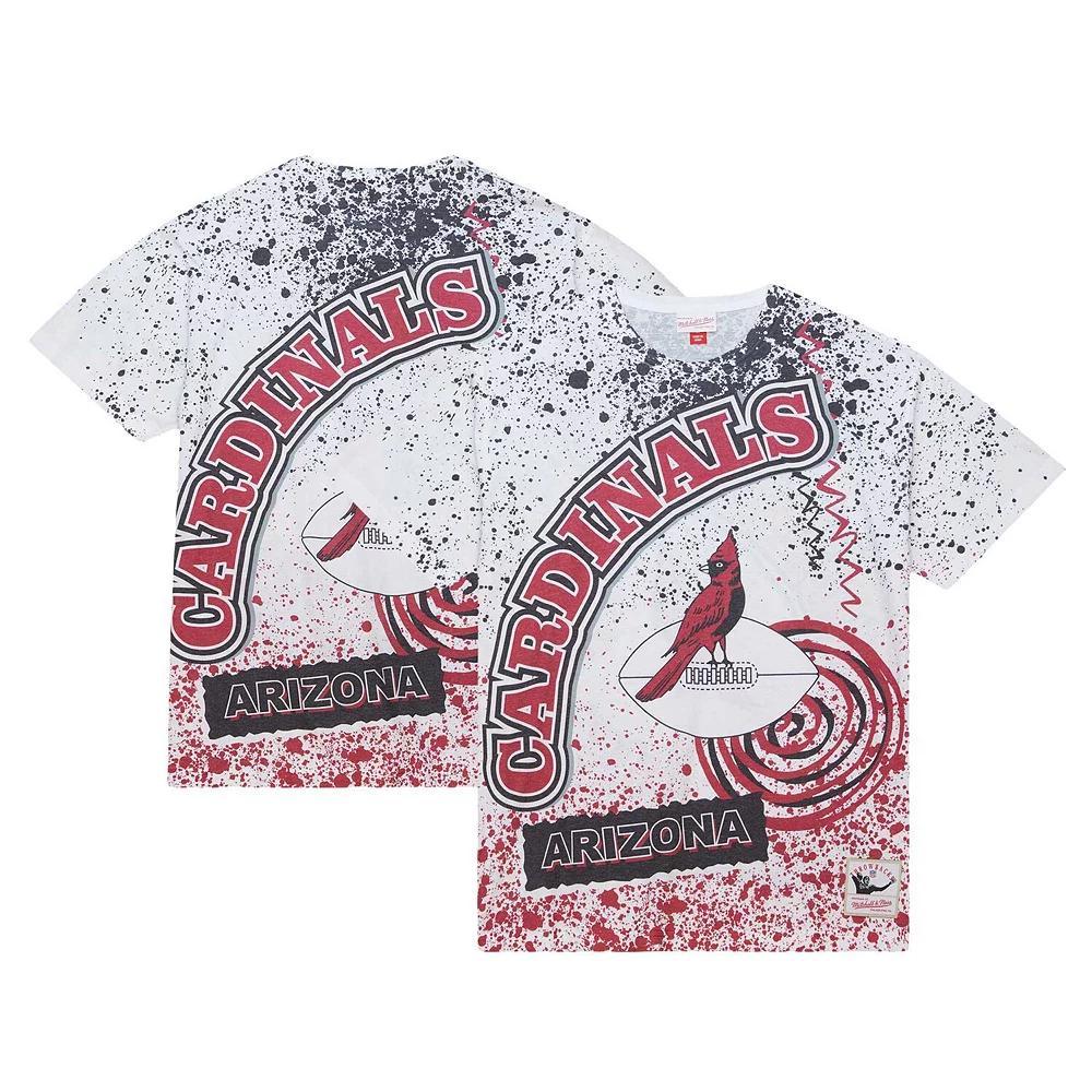 Men's Mitchell & Ness White Arizona Cardinals Team Burst Sublimated T-Shirt, Size: Medium Product Image