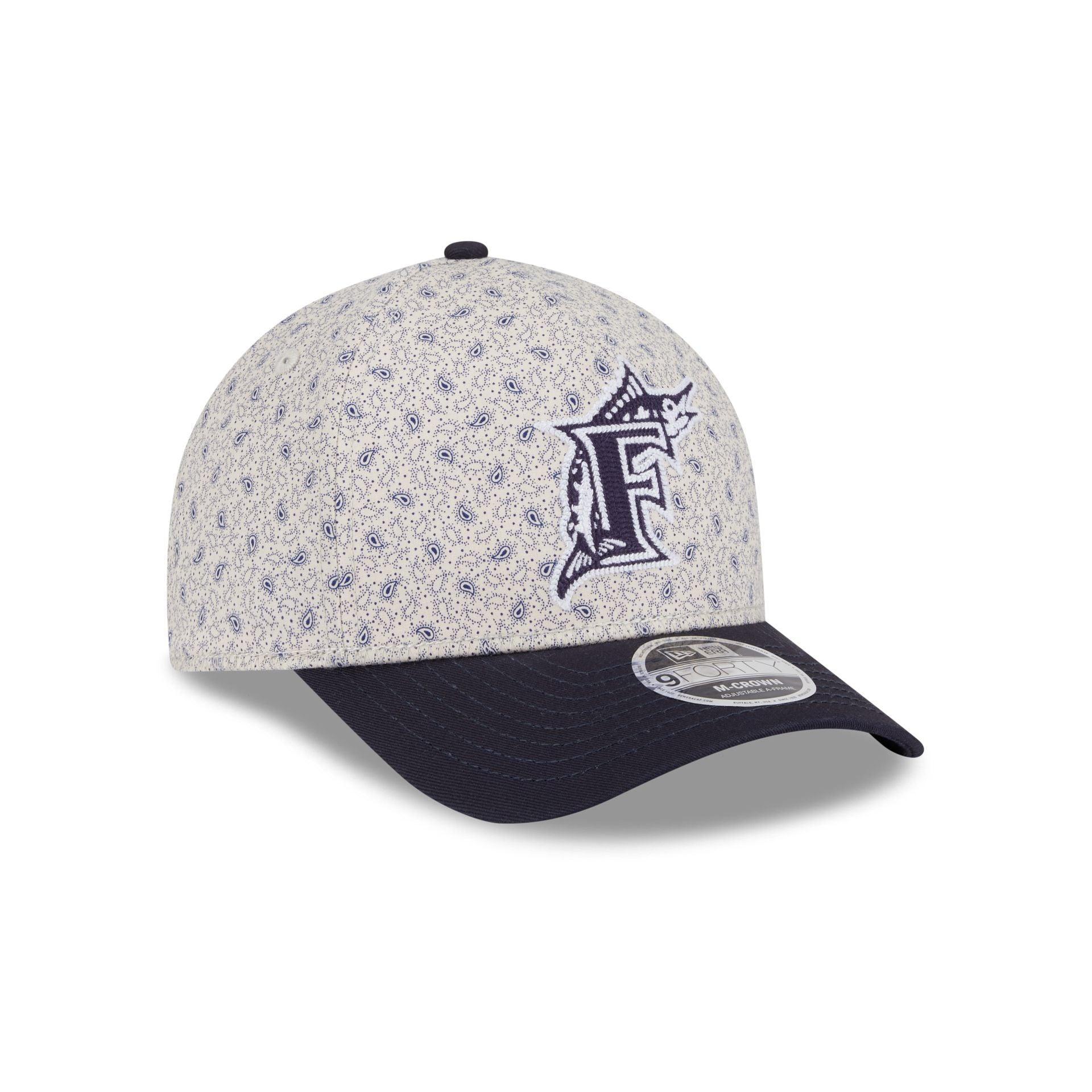 Miami Marlins Micro Print 9FORTY M-Crown A-Frame Adjustable Hat Male Product Image
