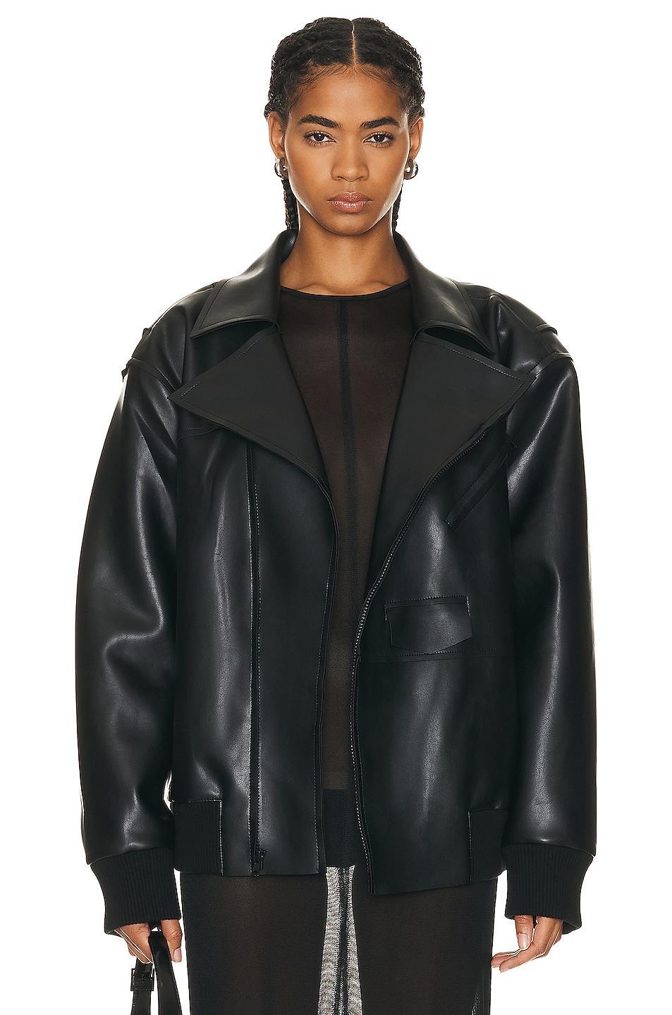 Norma Kamali Oversized Moto Jacket Black. (also in ). Product Image