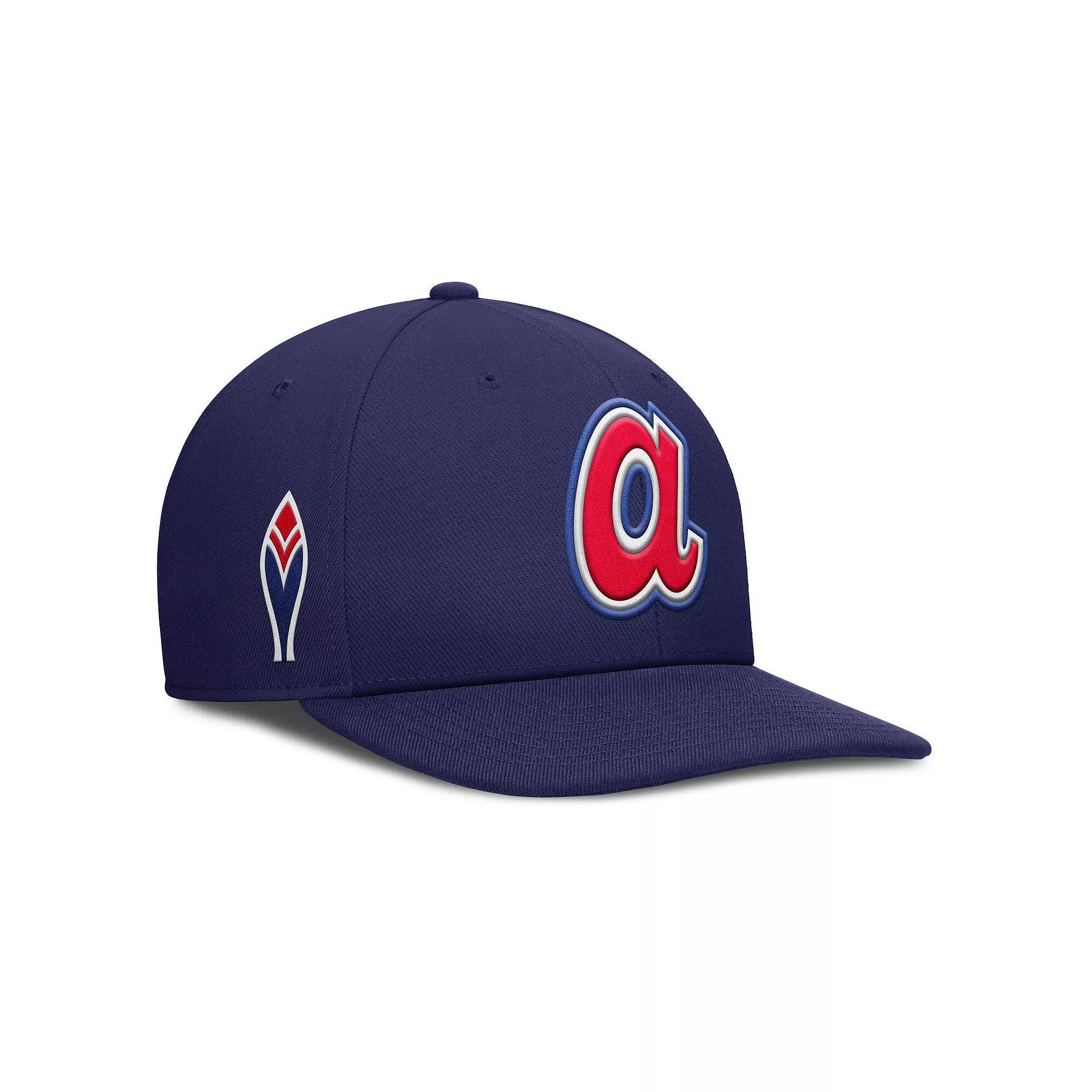 Men's Nike Navy Atlanta Braves Pro Performance Snapback Hat, Size: Medium/Large, Blue Product Image
