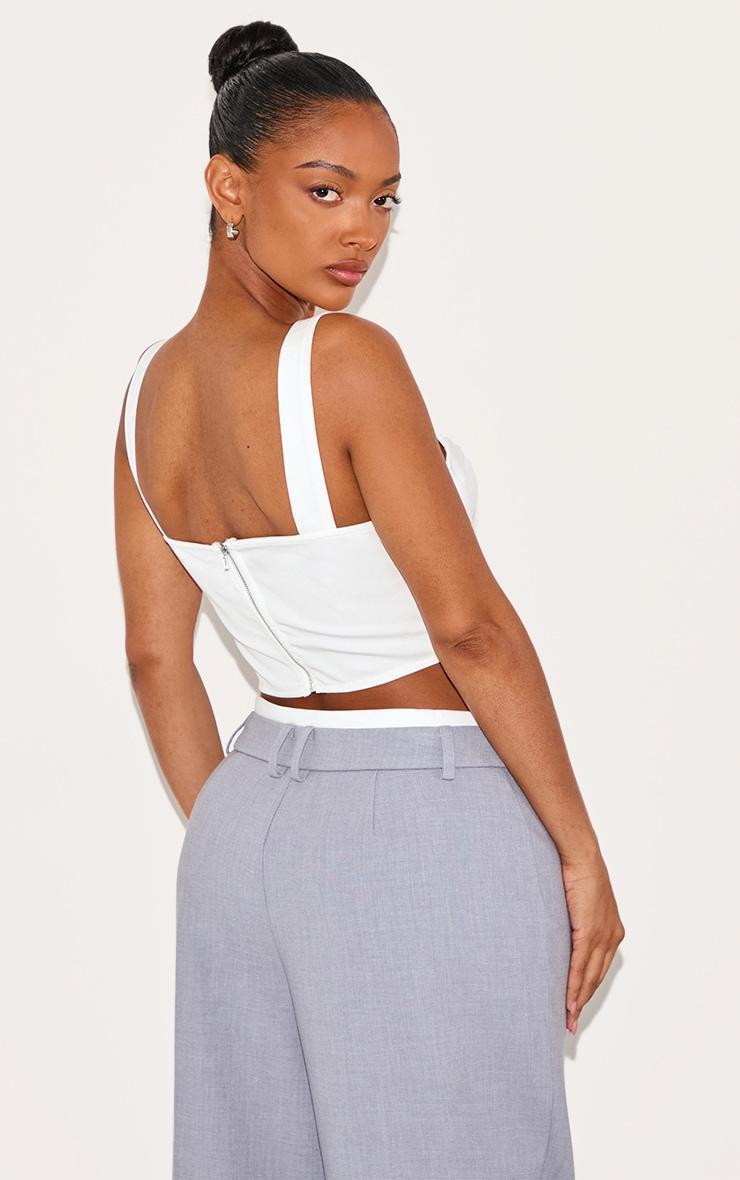 Shape White Woven Corset Crop Top Product Image