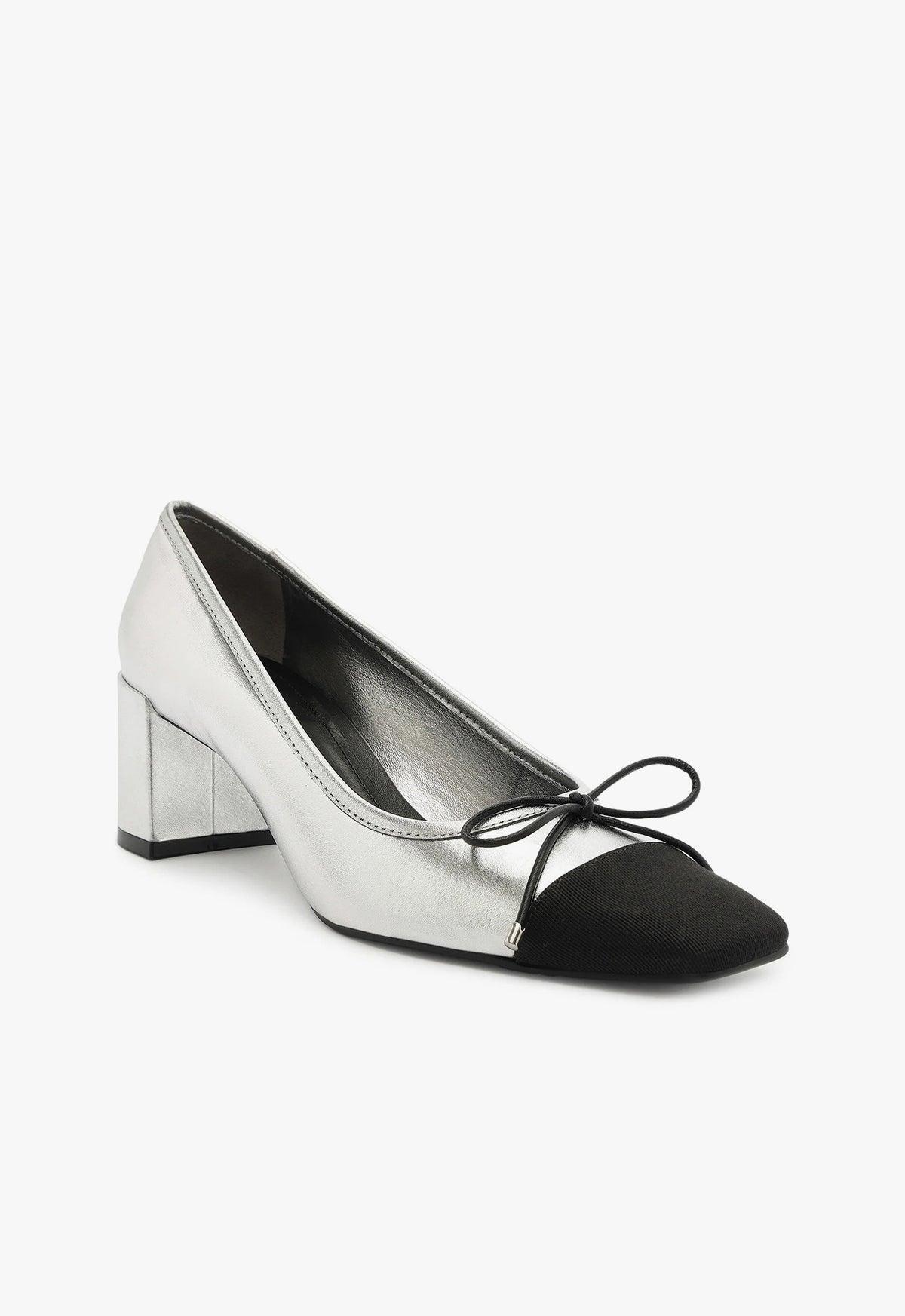Arissa Block Metallic Leather Pump Product Image