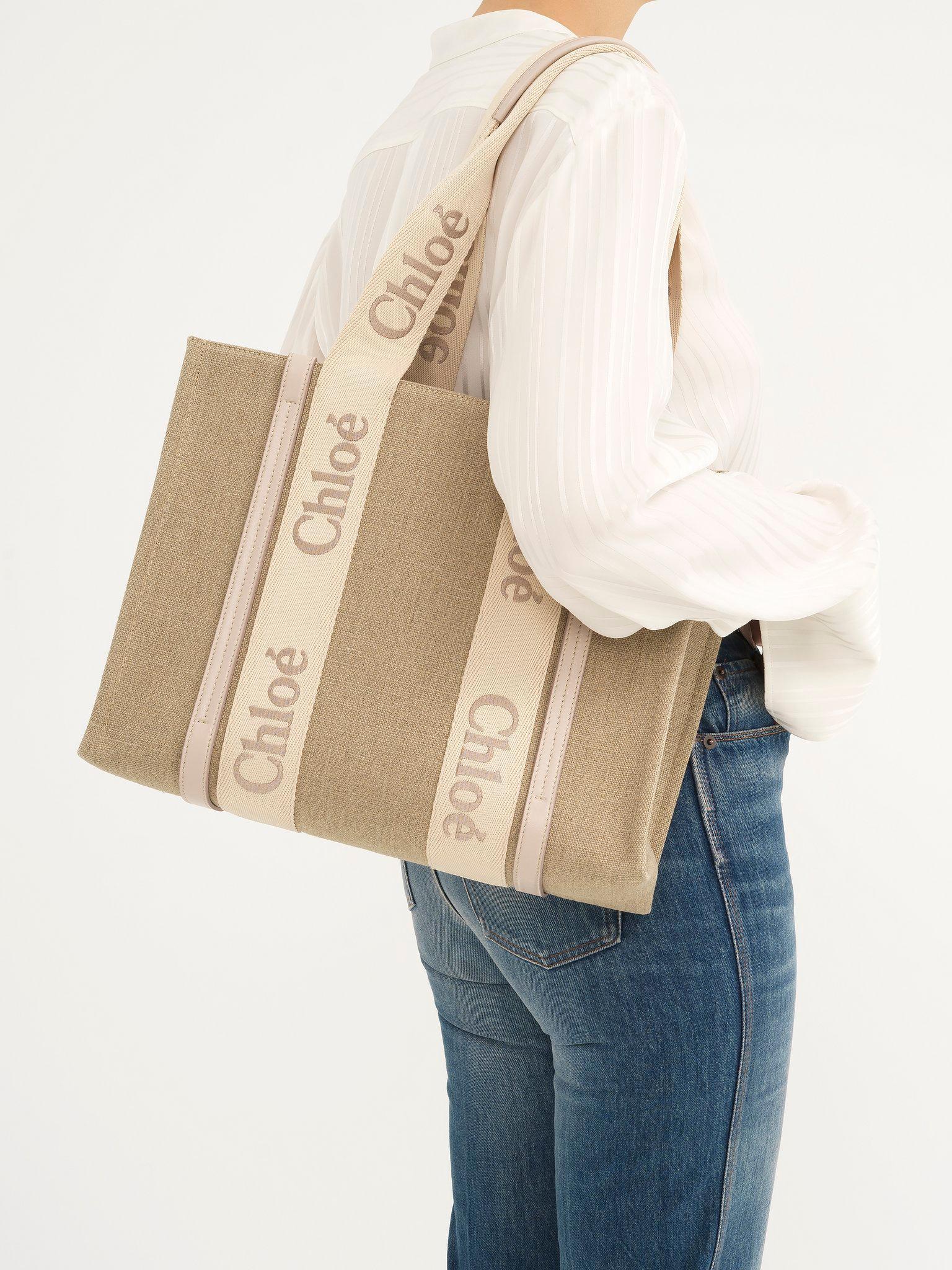 Woody tote bag in linen Product Image