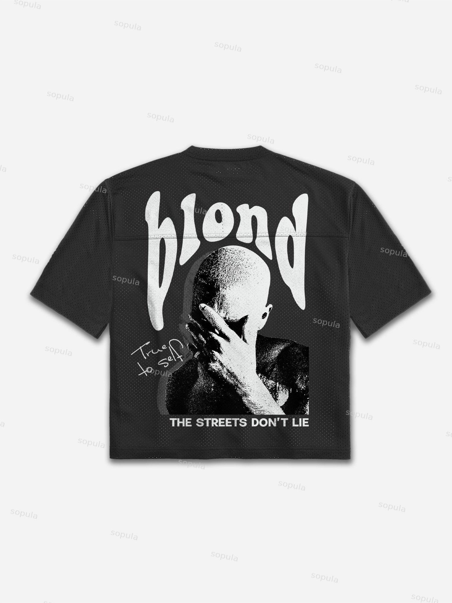 God Is Good 77 Vintage Graphic Mesh Football Jersey T-shirt Product Image