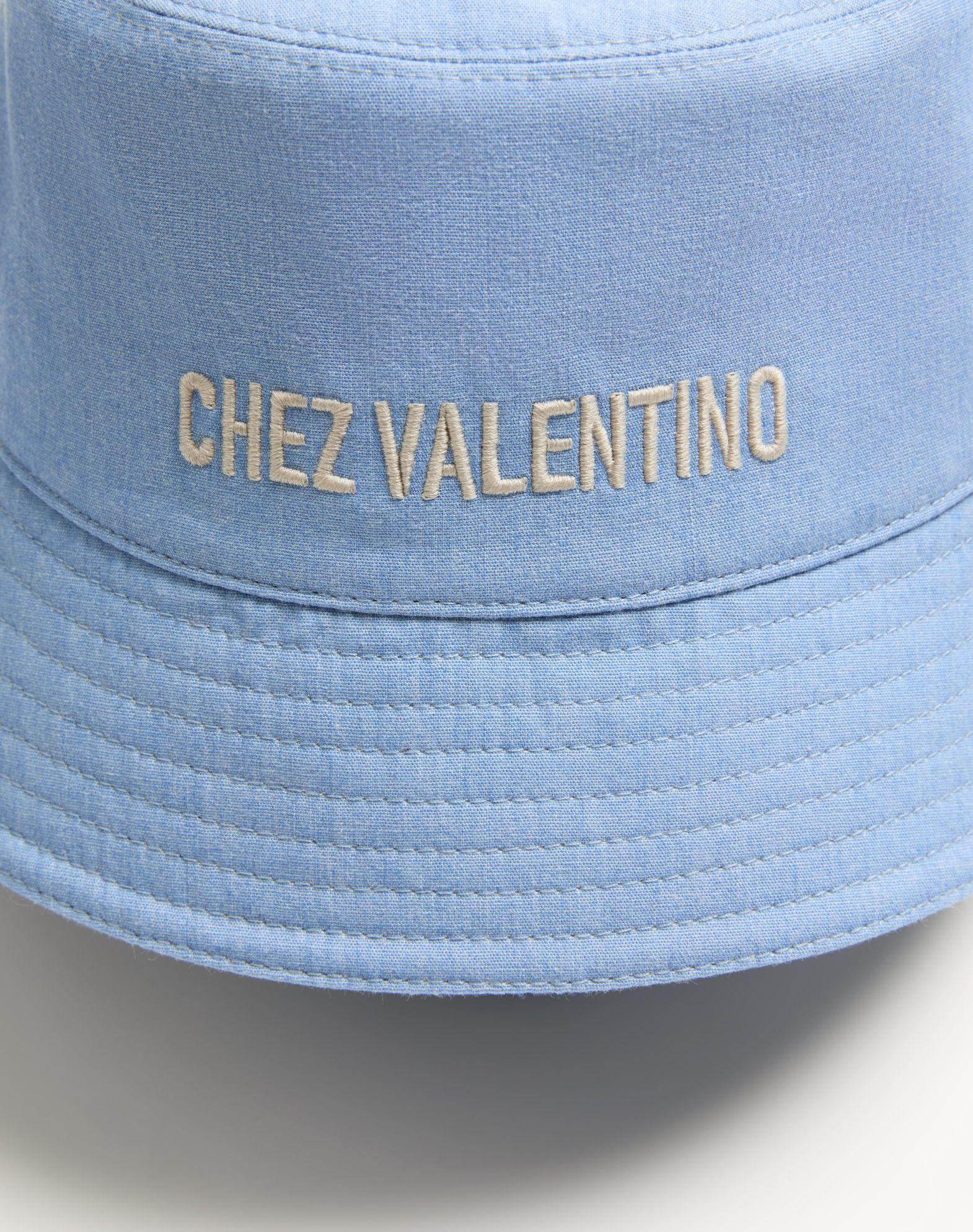 Chez Valentino Denim Bucket Hat With Embroidery Product Image