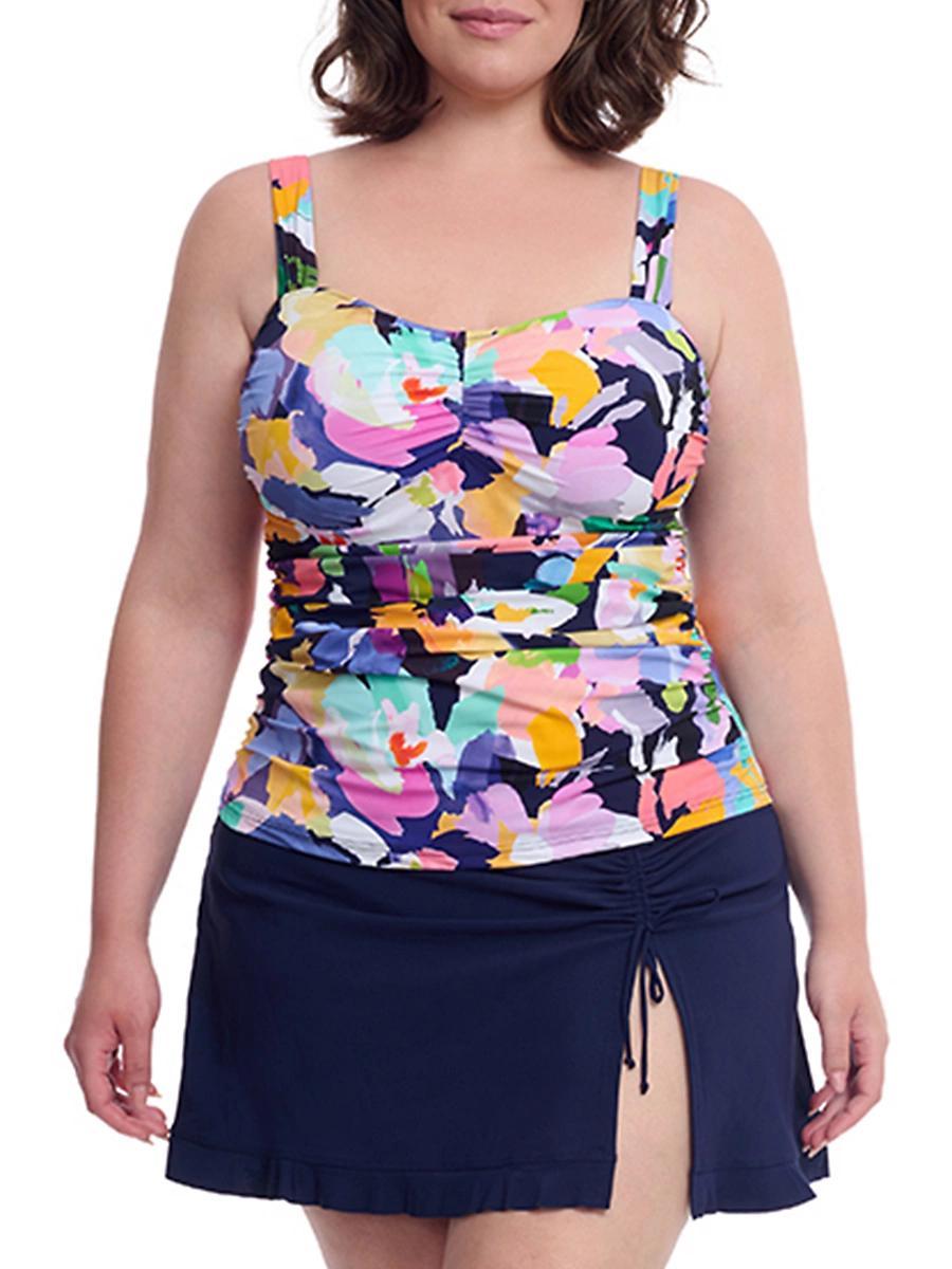 Womens Plus Holi Floral Underwire Tankini Top Product Image