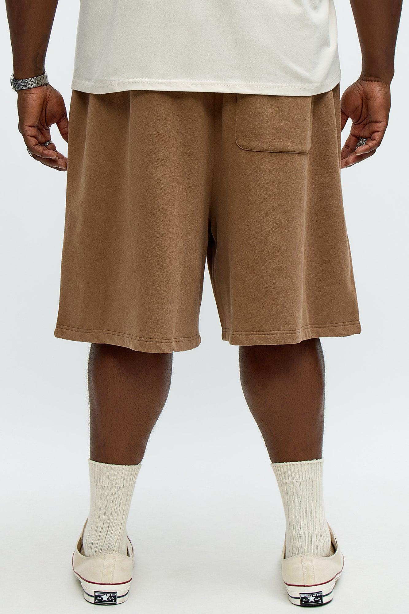 Tyson Loose Fit Washed Shorts - Brown Product Image