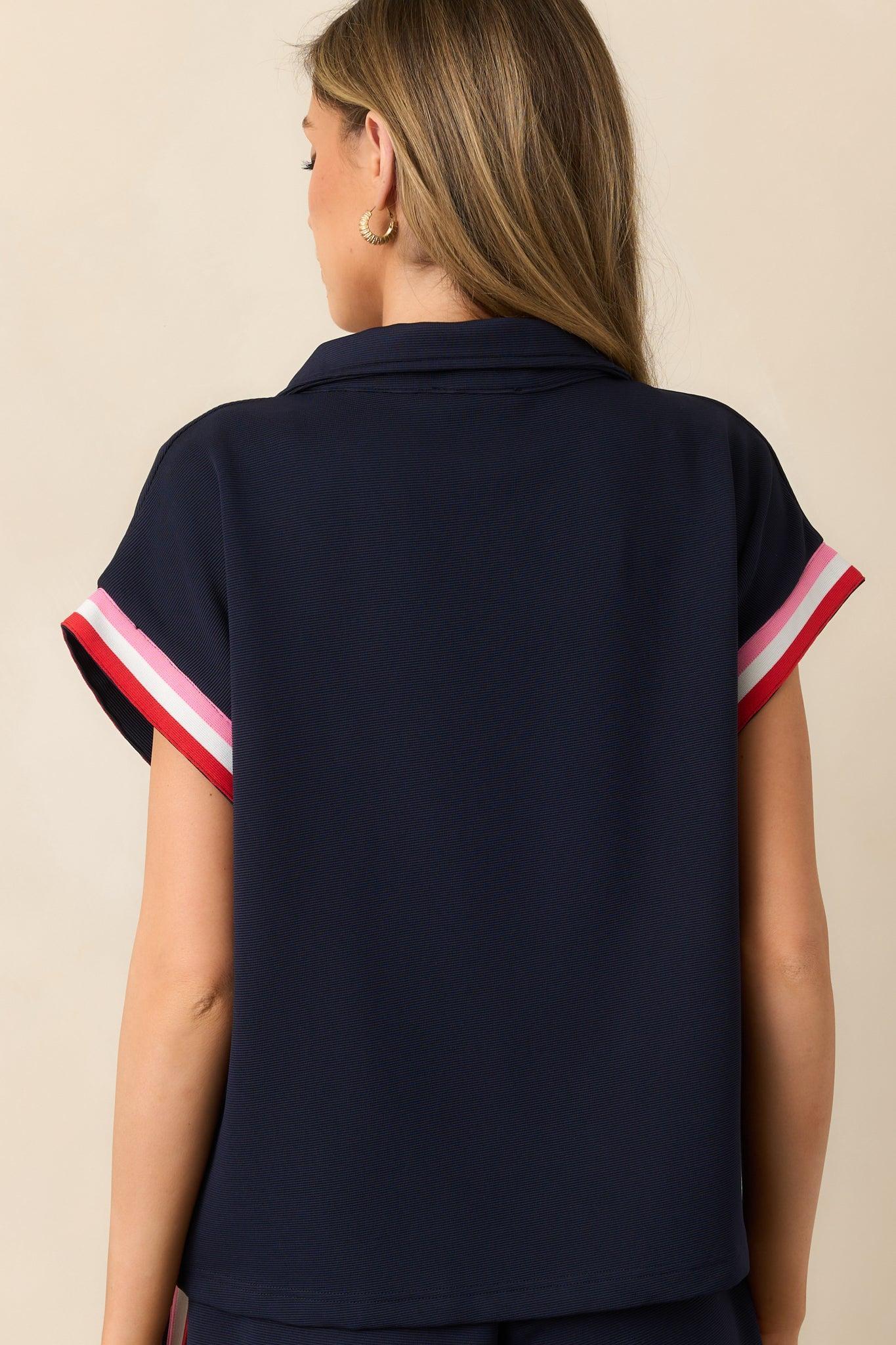 Quick Moves Navy Drawstring Athletic Shorts Product Image