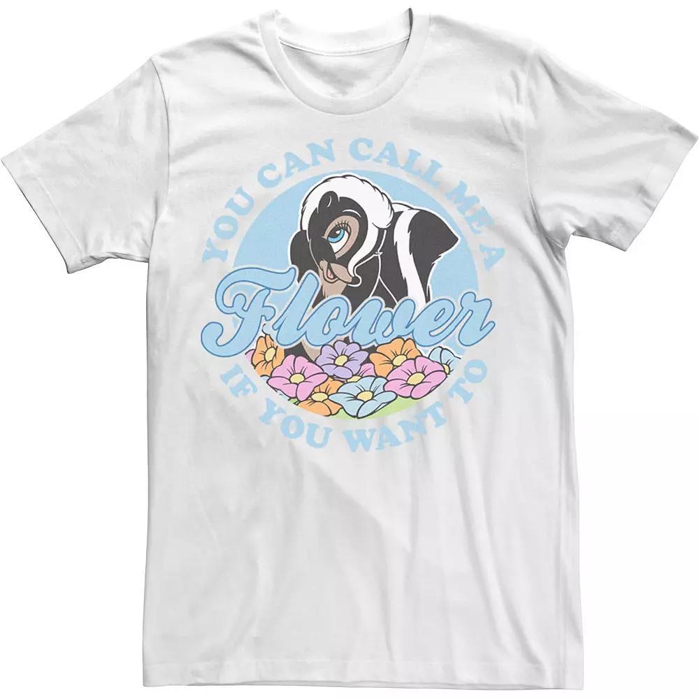 Disney's Bambi You Can Call Me A Flower If You Want To Men's Tee, Size: Large, White Product Image
