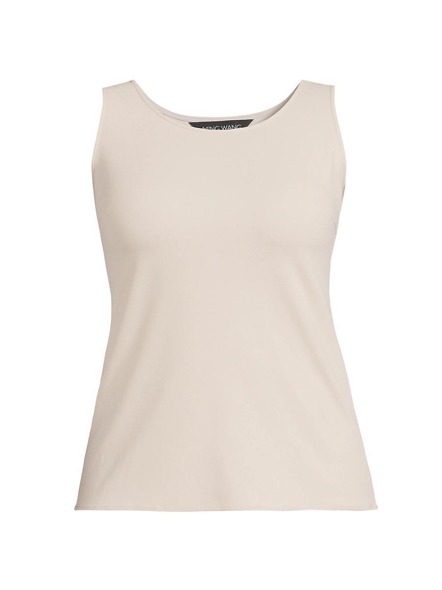 Womens Plus Stretch Crepe Scoopneck Tank Top Product Image