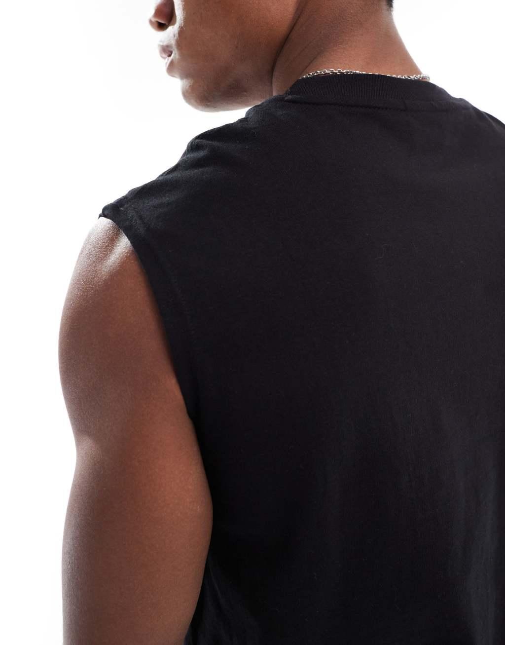 Bershka worker tank top in black Product Image