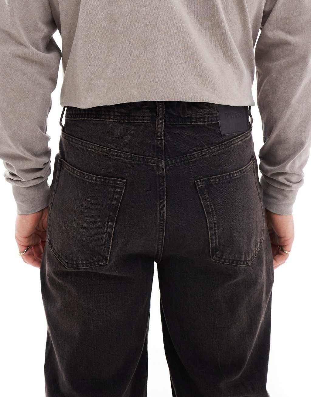 ONLY & SONS Fade loose fit jeans in black with vintage brown cast Product Image