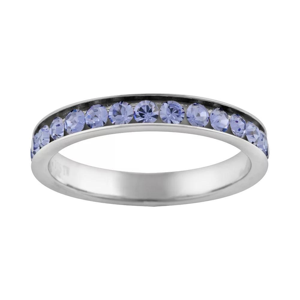 Silver Plated Simulated Crystal Eternity Ring, Women's, Size: 8 Product Image