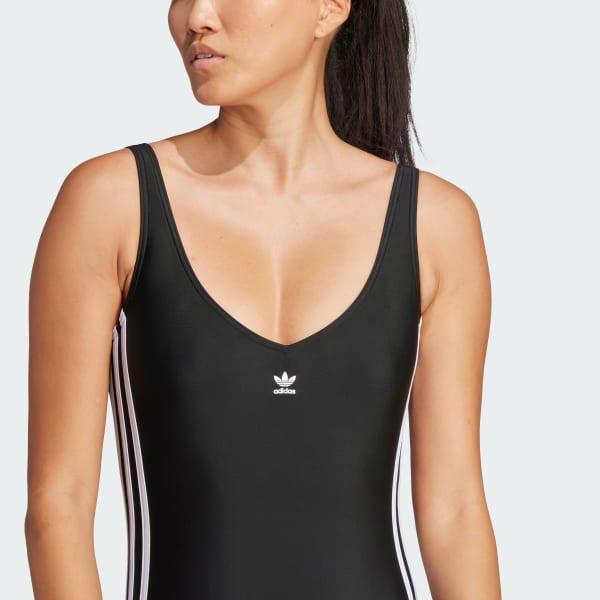 adidas Adicolor 3-Stripes Swimsuit Black 10 Womens Product Image