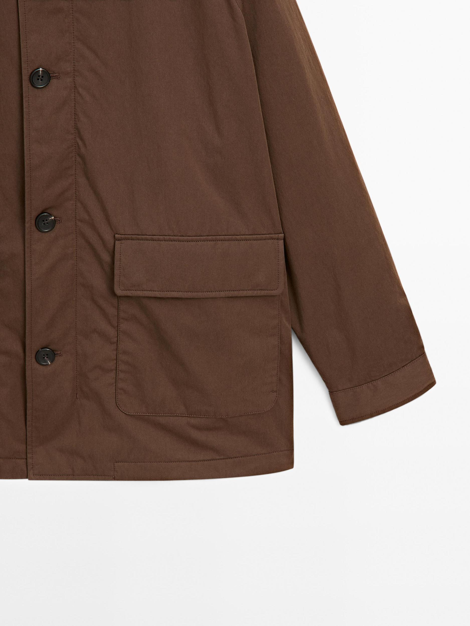 Short parka with collar detail Product Image