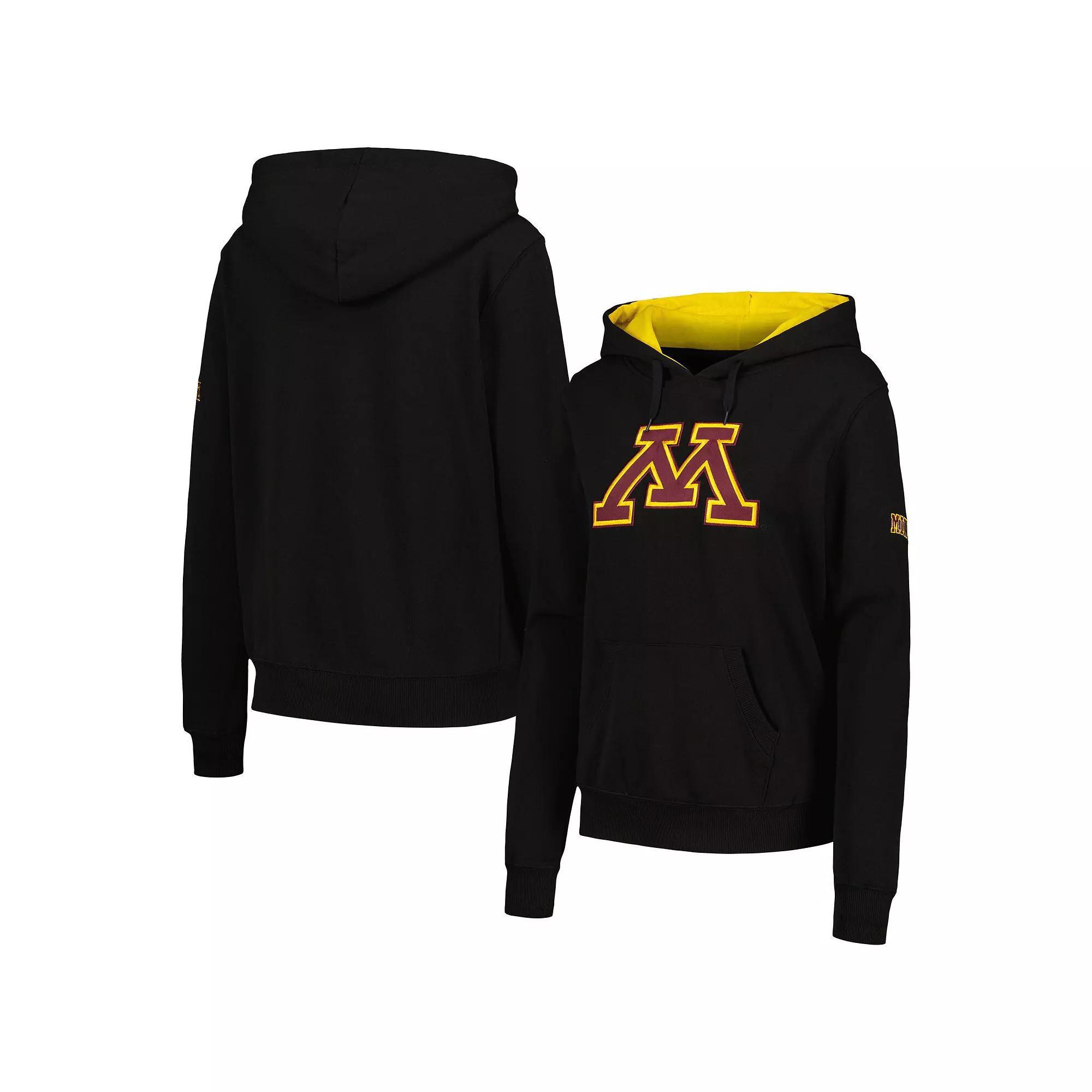 Women's Colosseum  Black Minnesota Golden Gophers Big Logo Pullover Hoodie, Size: Large Product Image