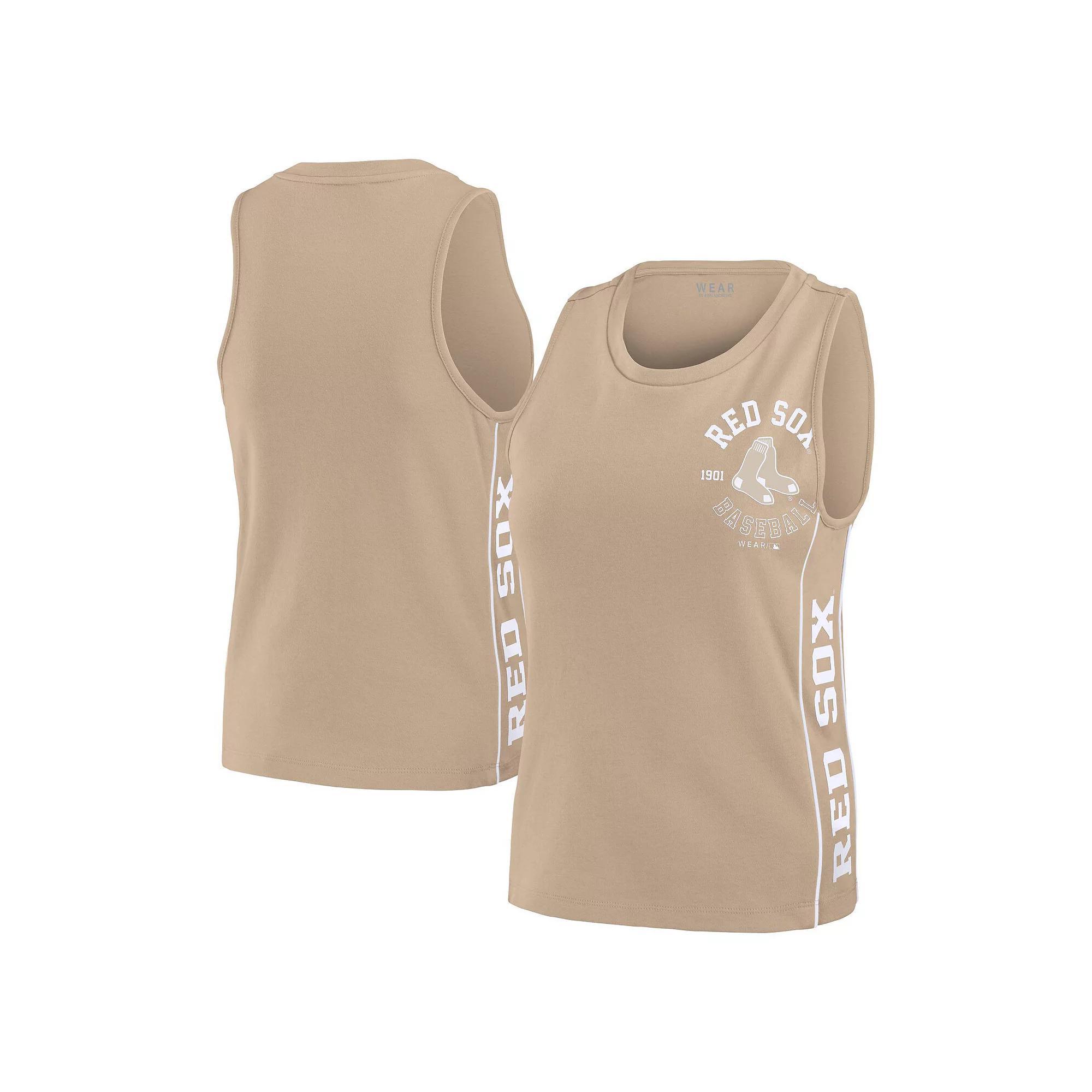 Women's WEAR by Erin Andrews Tan Boston Red Sox Tonal Tank Top, Size: XXL, Team Product Image