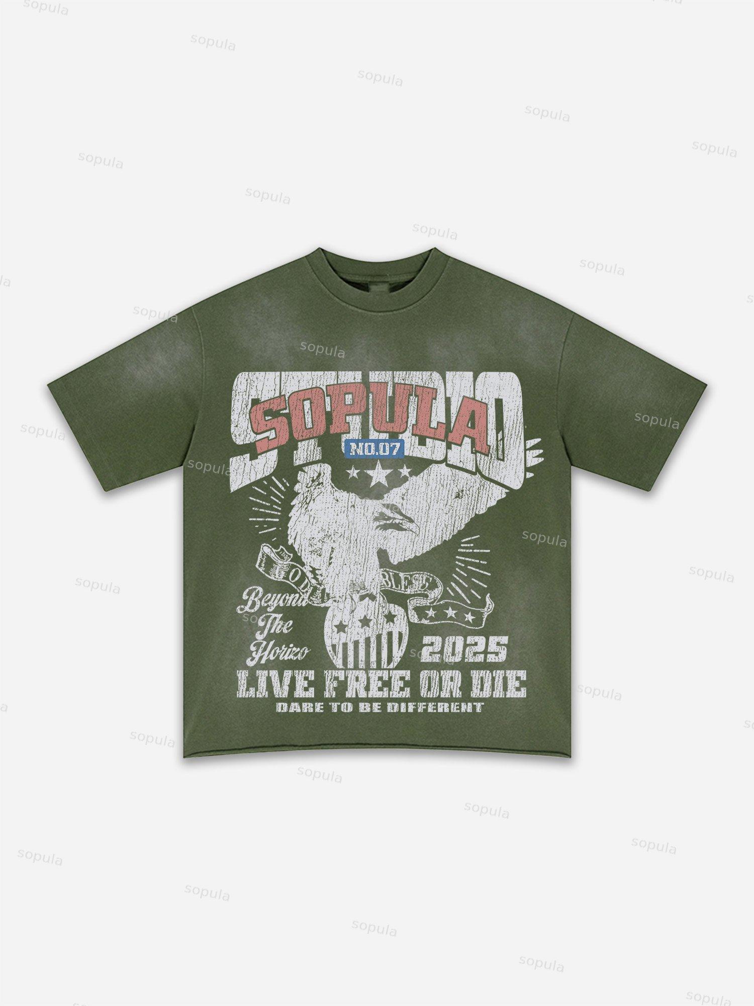 Lips Graphic Print Washed T-shirt Product Image