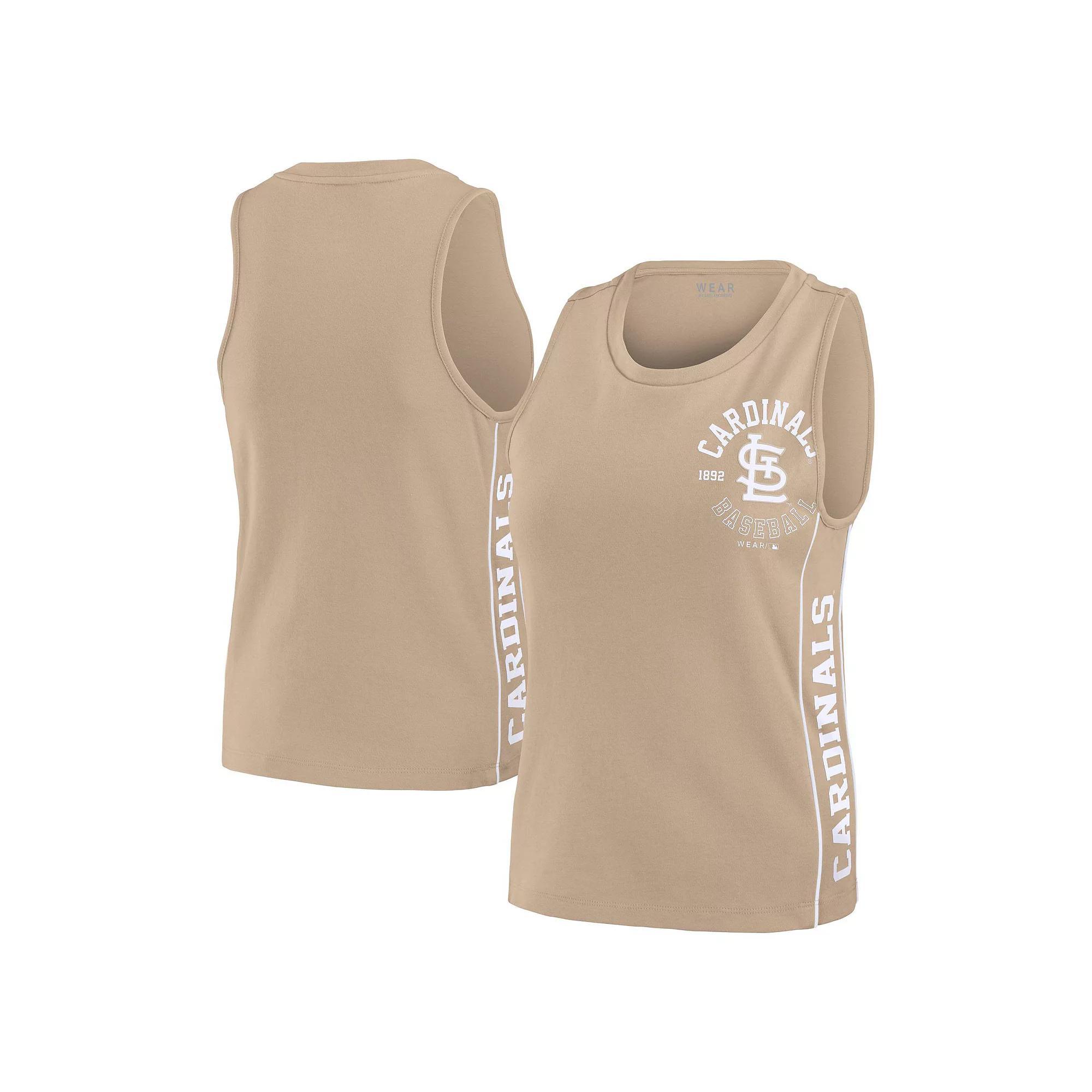 Women's WEAR by Erin Andrews Tan St. Louis Cardinals Tonal Tank Top, Size: XL, Team Product Image