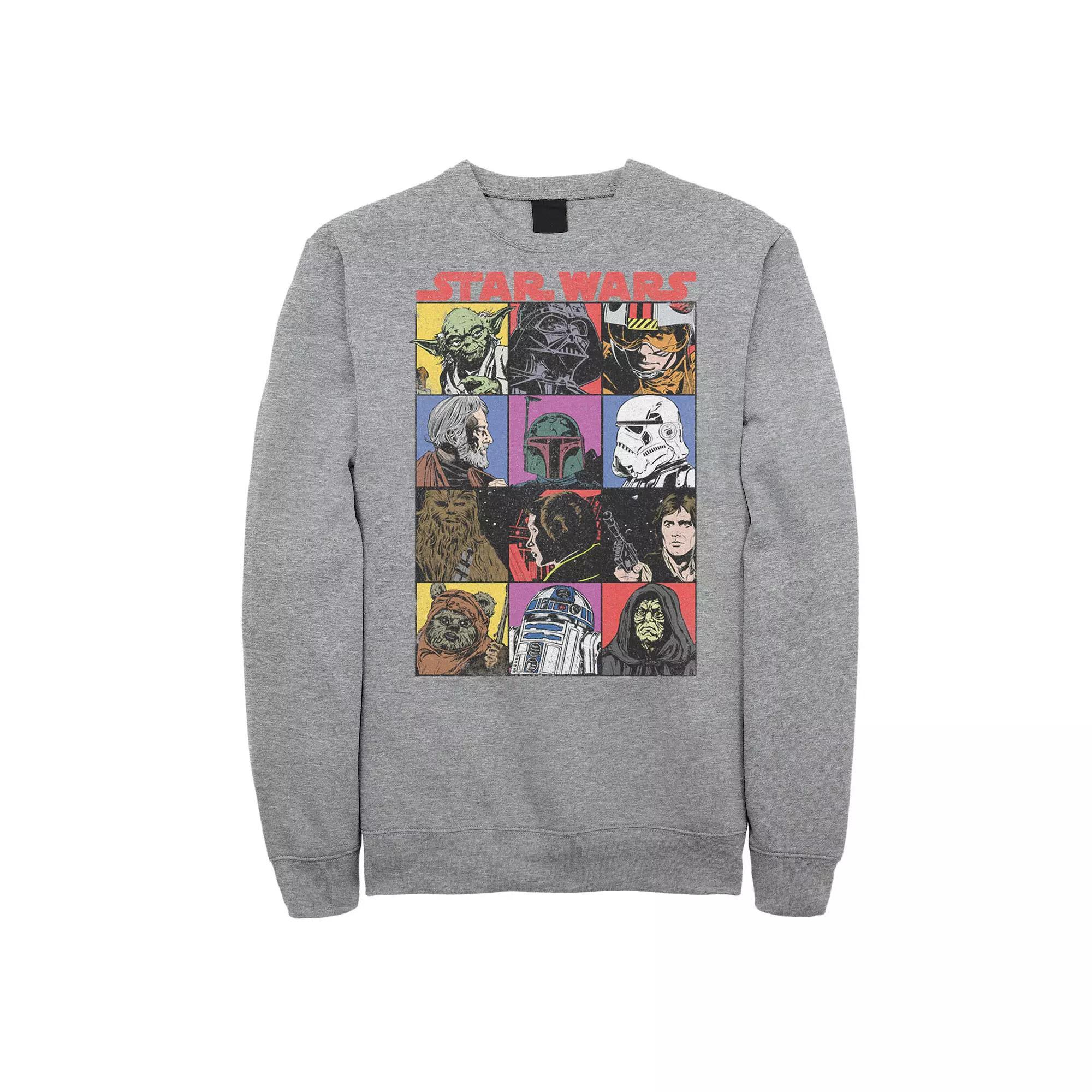 Big & Tall Star Wars Comic Strip Cartoon Group Sweatshirt, Men's, Size: 3XL Tall, Athletic Grey Product Image