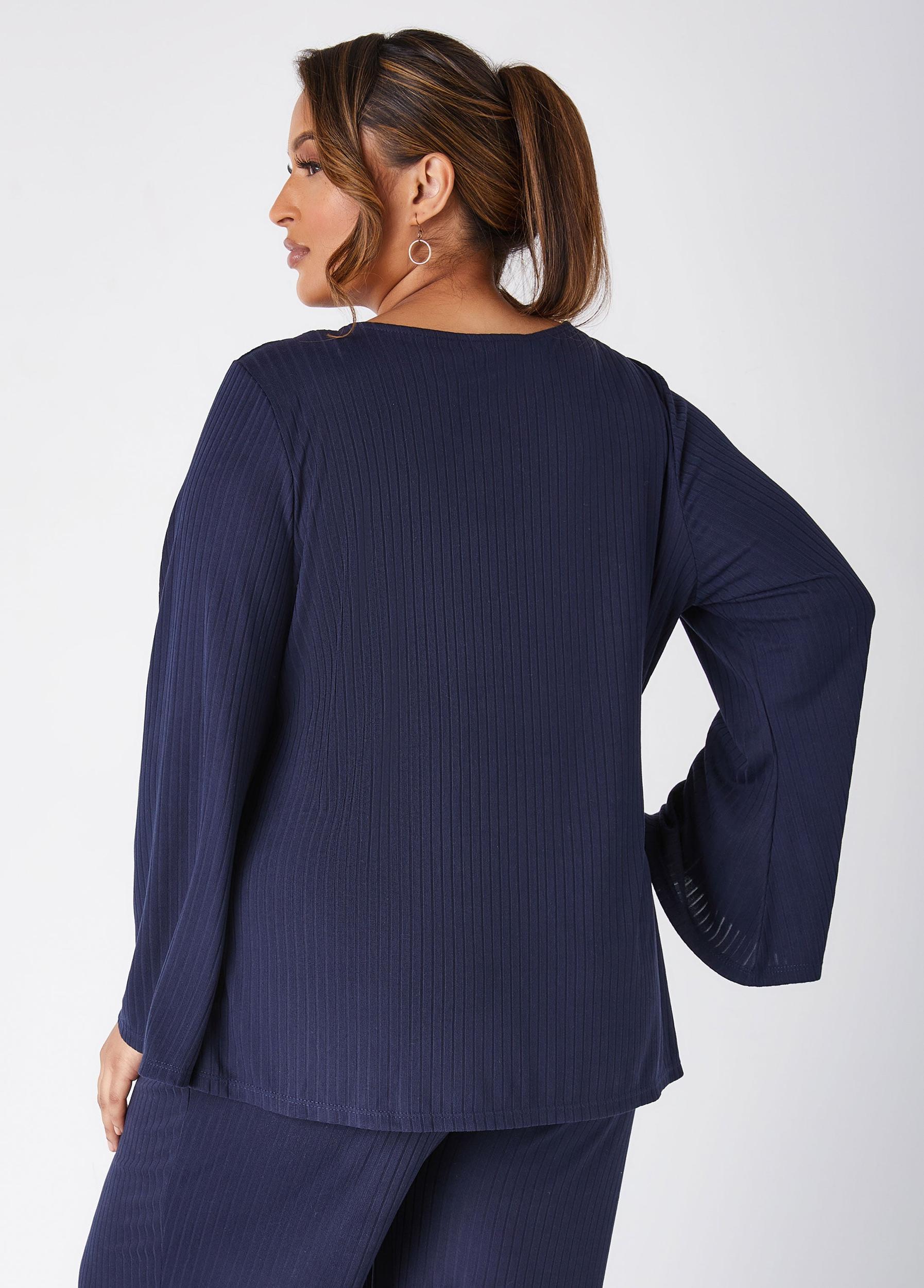 Ribbed V Neck Lounge Tunic Product Image
