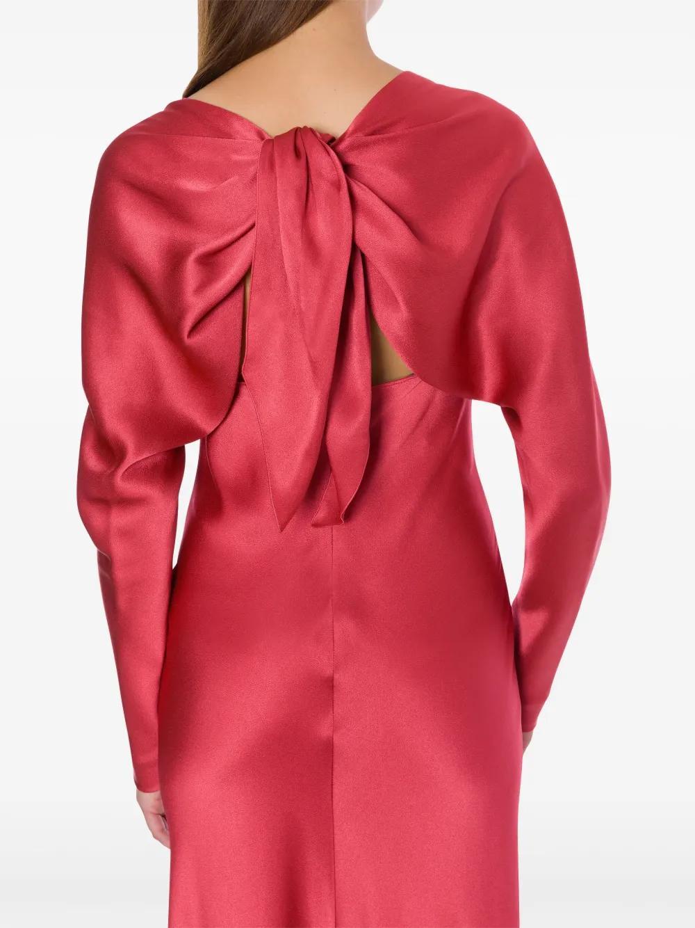 ALBERTA FERRETTI Satin Maxi Dress In Red Product Image