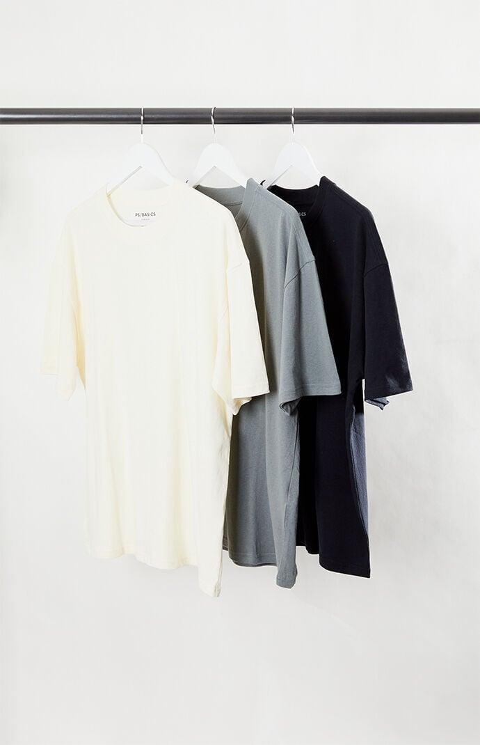 Mens 3 Pack Basic Oversized T-Shirts - Product Image