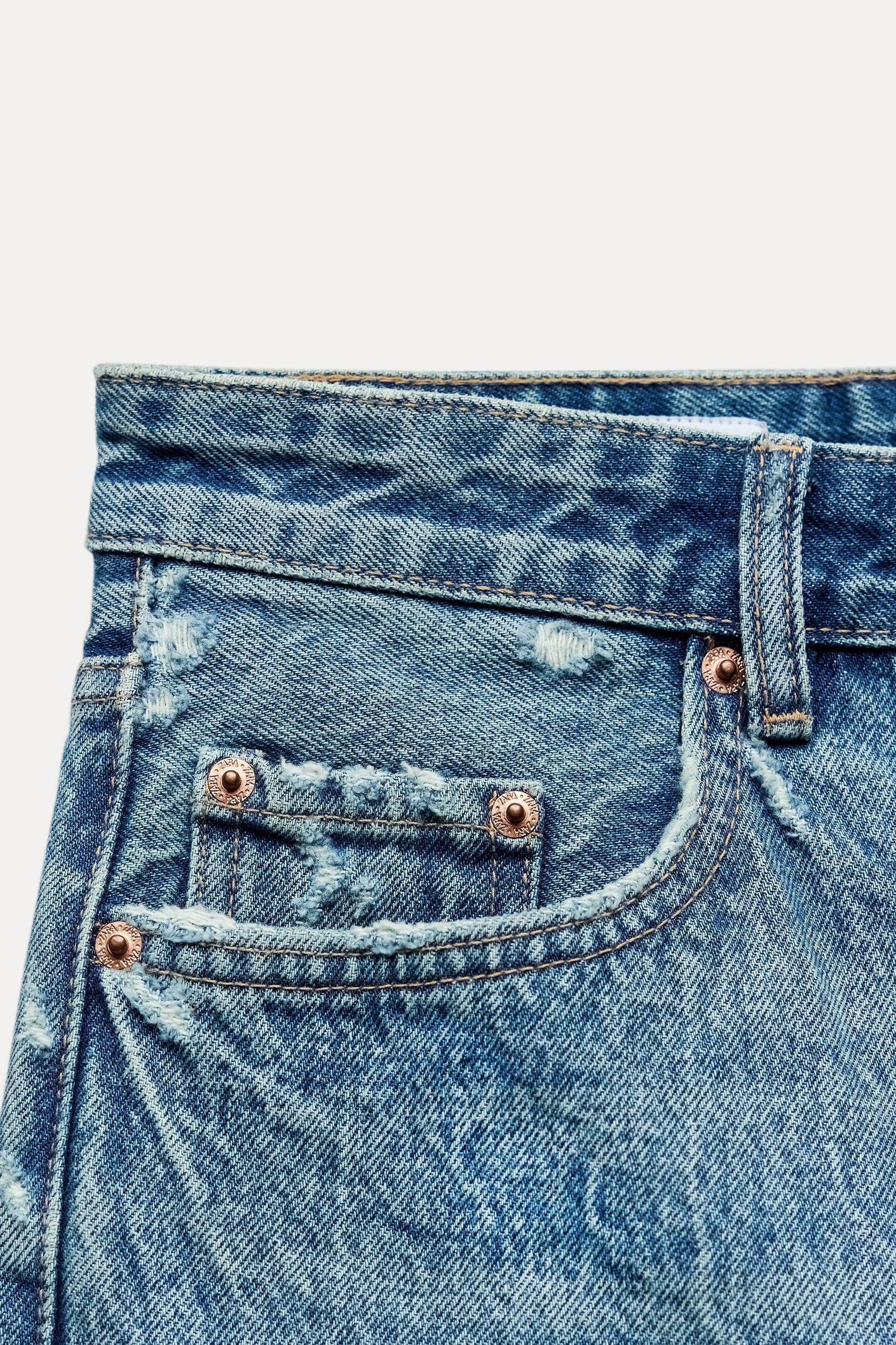 MID WAIST TRF DENIM BOYFRIEND SHORTS Product Image